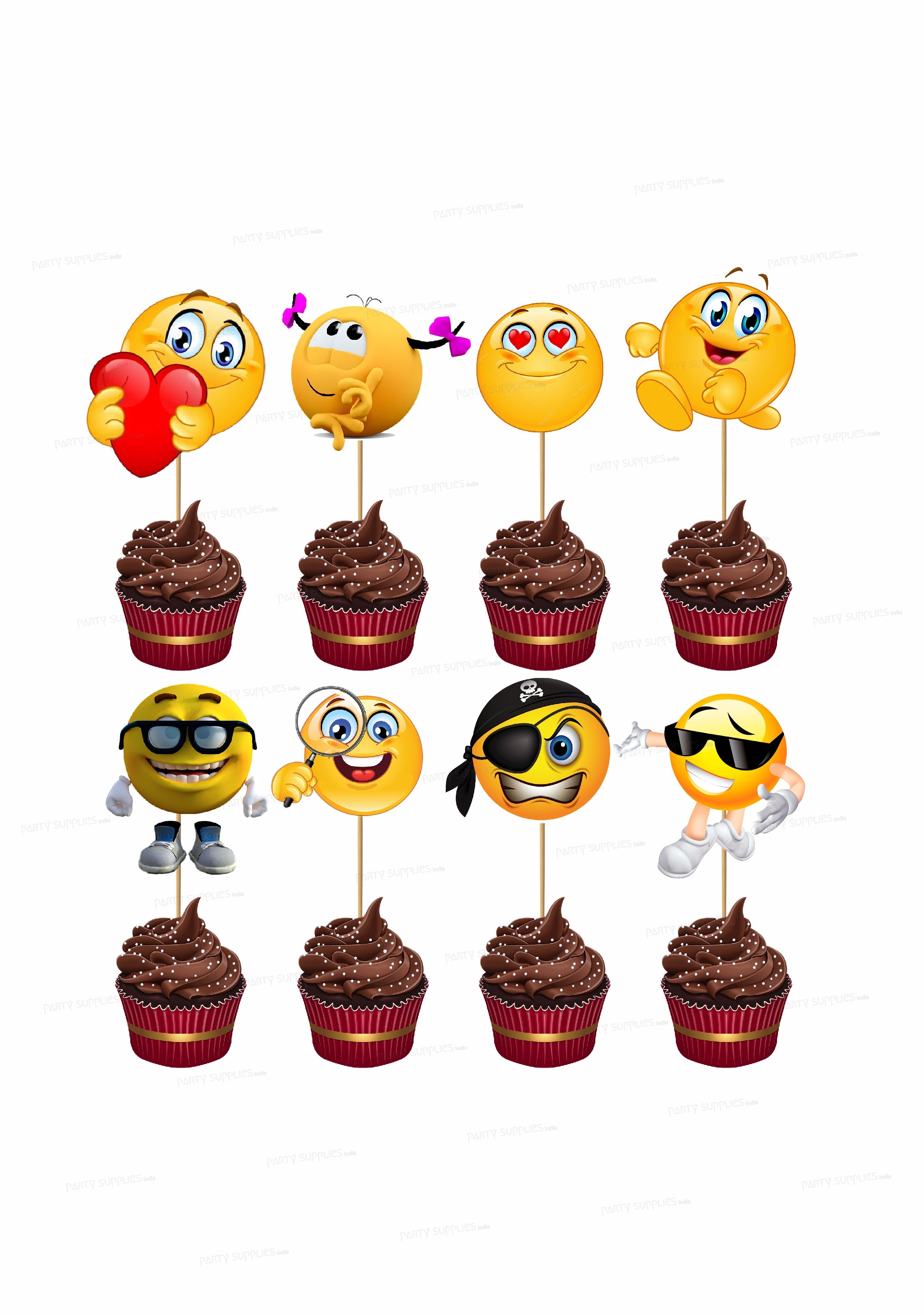 Emoji Theme Cup Cake Topper