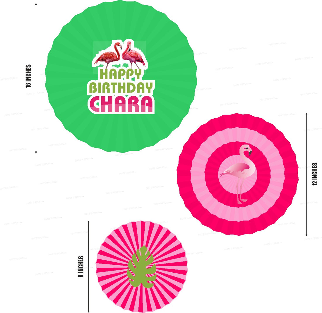Flamingo Theme Paper Fan