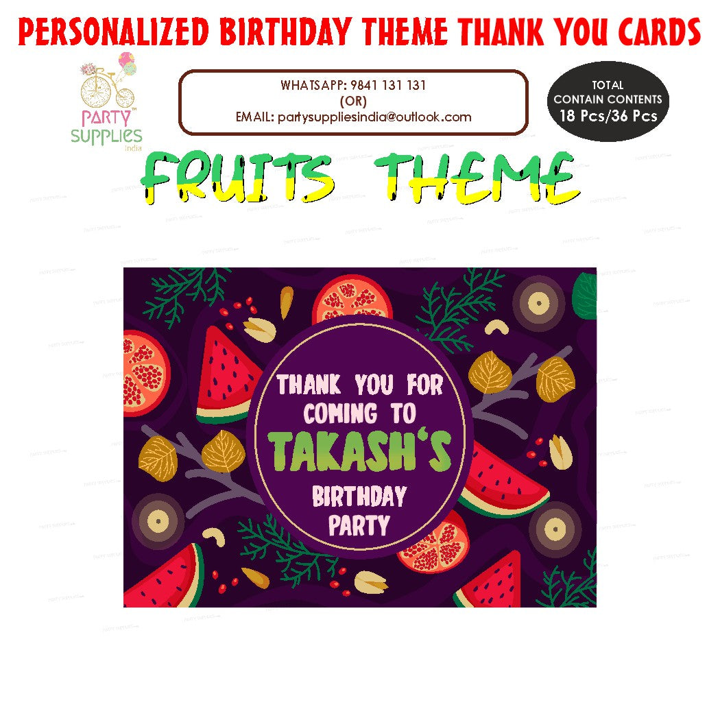 Fruits Theme Thank You Card