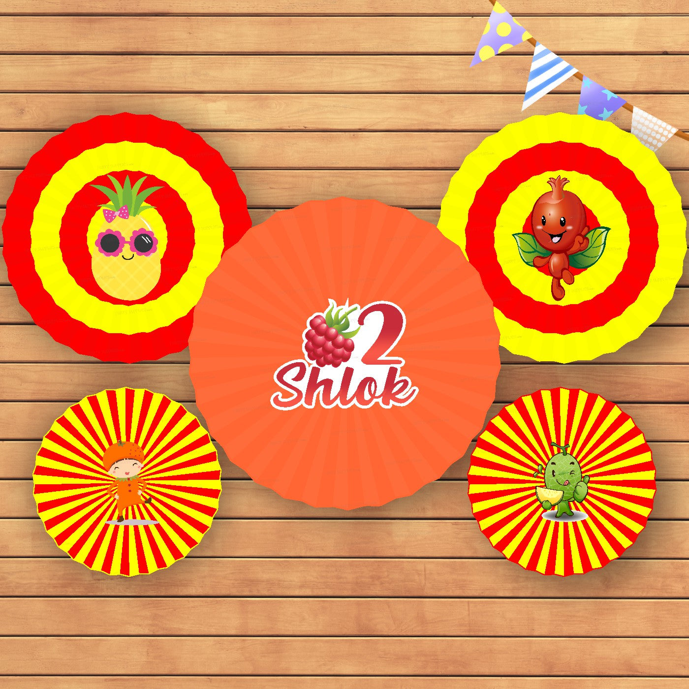 Fruits Theme Paper Fan