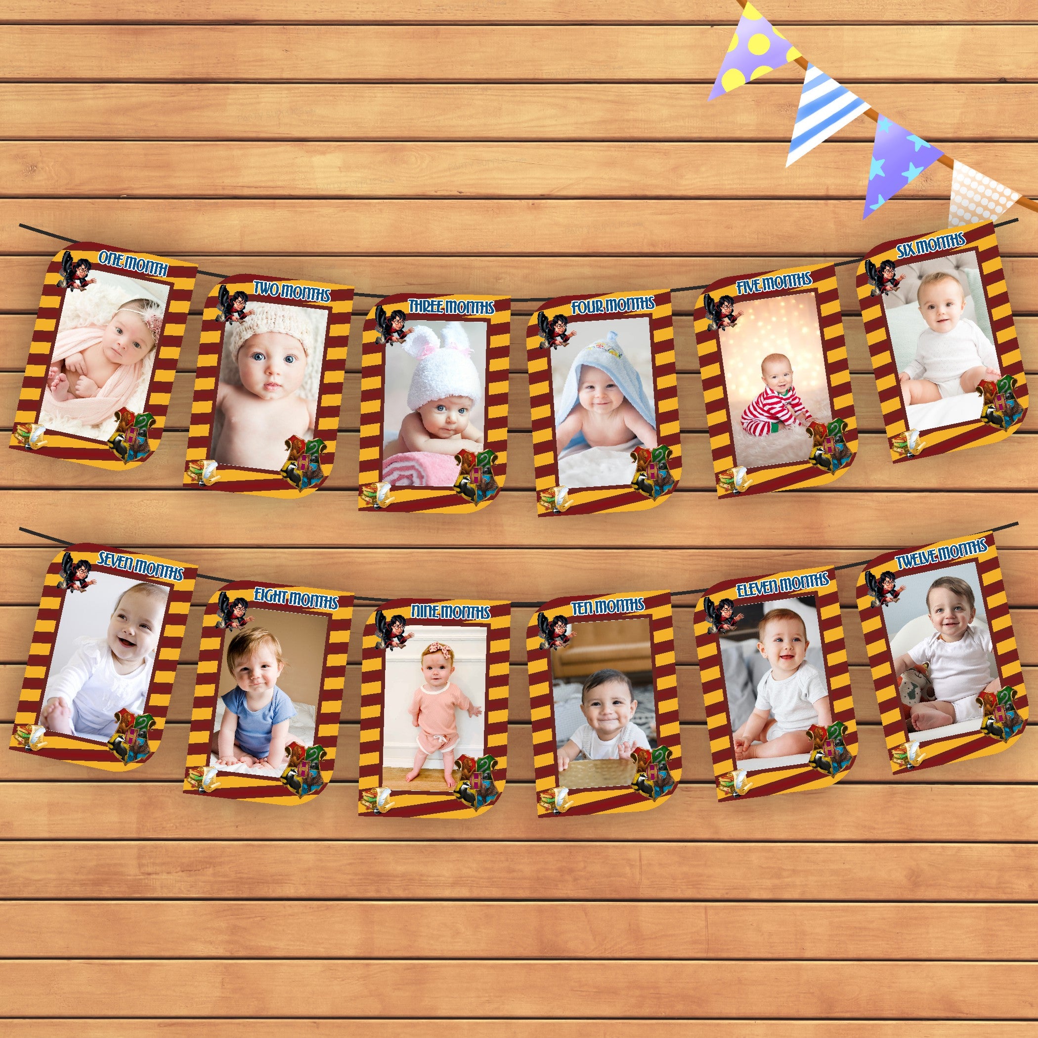 Harry Potter Theme 12 Months Photo Banner