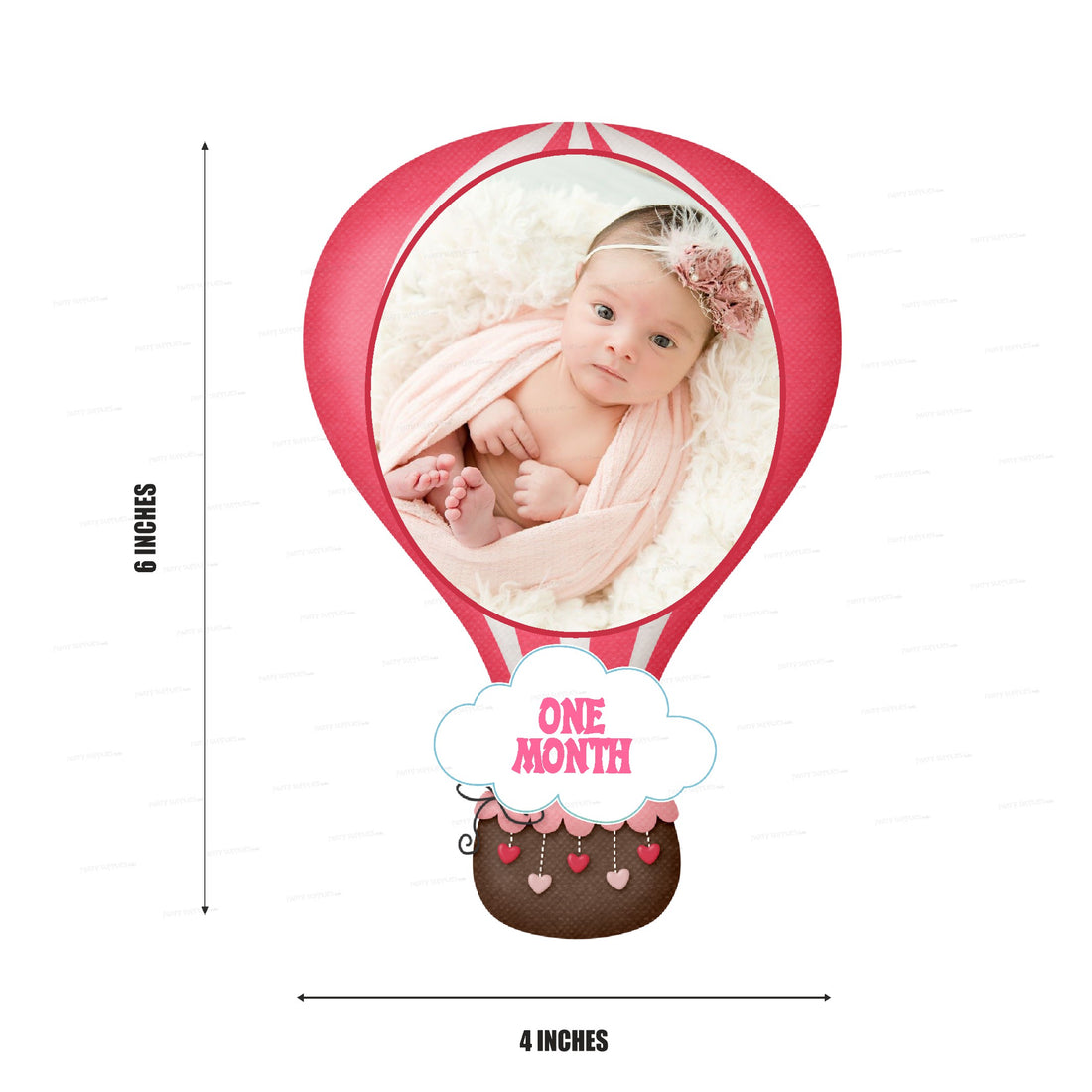 Hot Air Girl Theme 12 Months Photo Banner