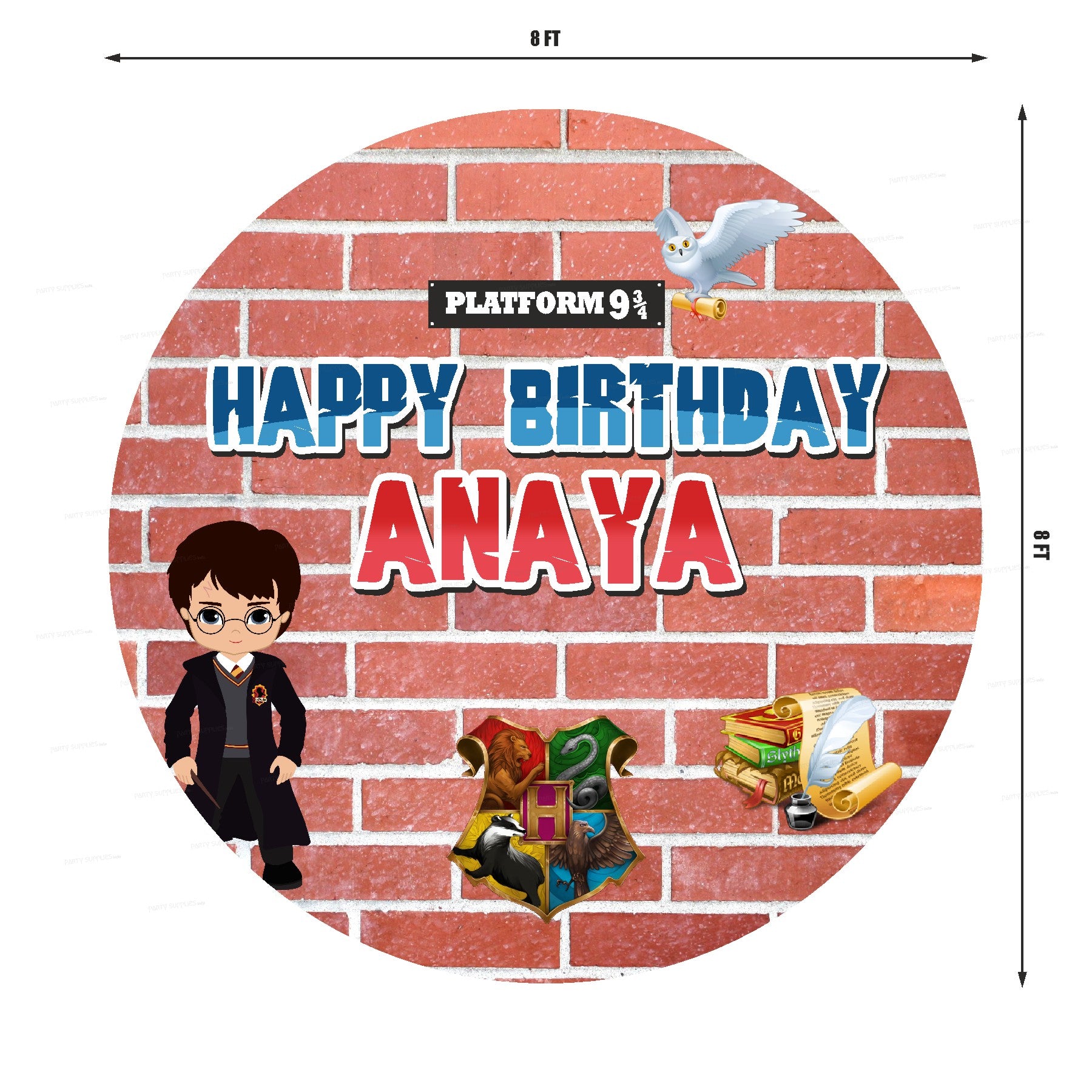 Harry Potter Theme Personalized Round Backdrop
