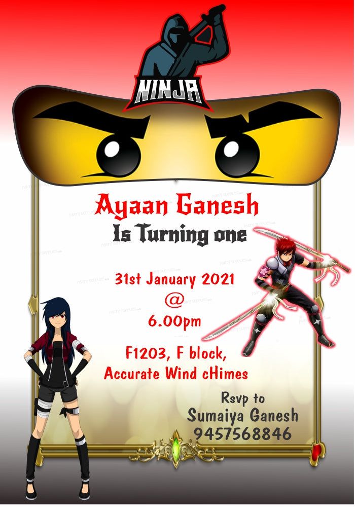 Ninja Theme Customized Invite