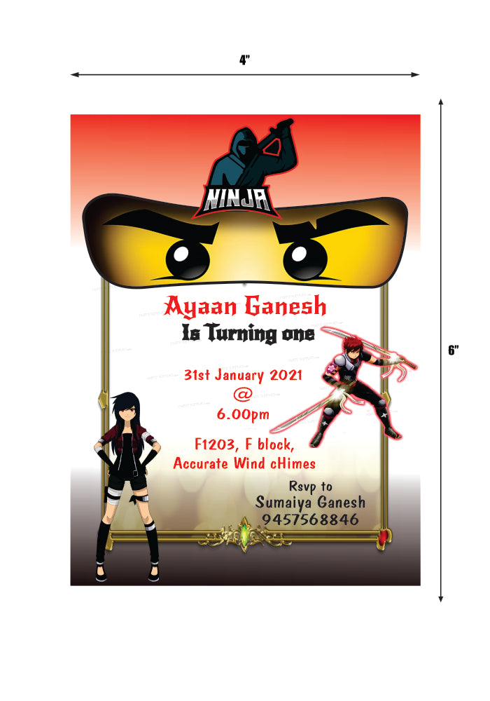 Ninja Theme Customized Invite
