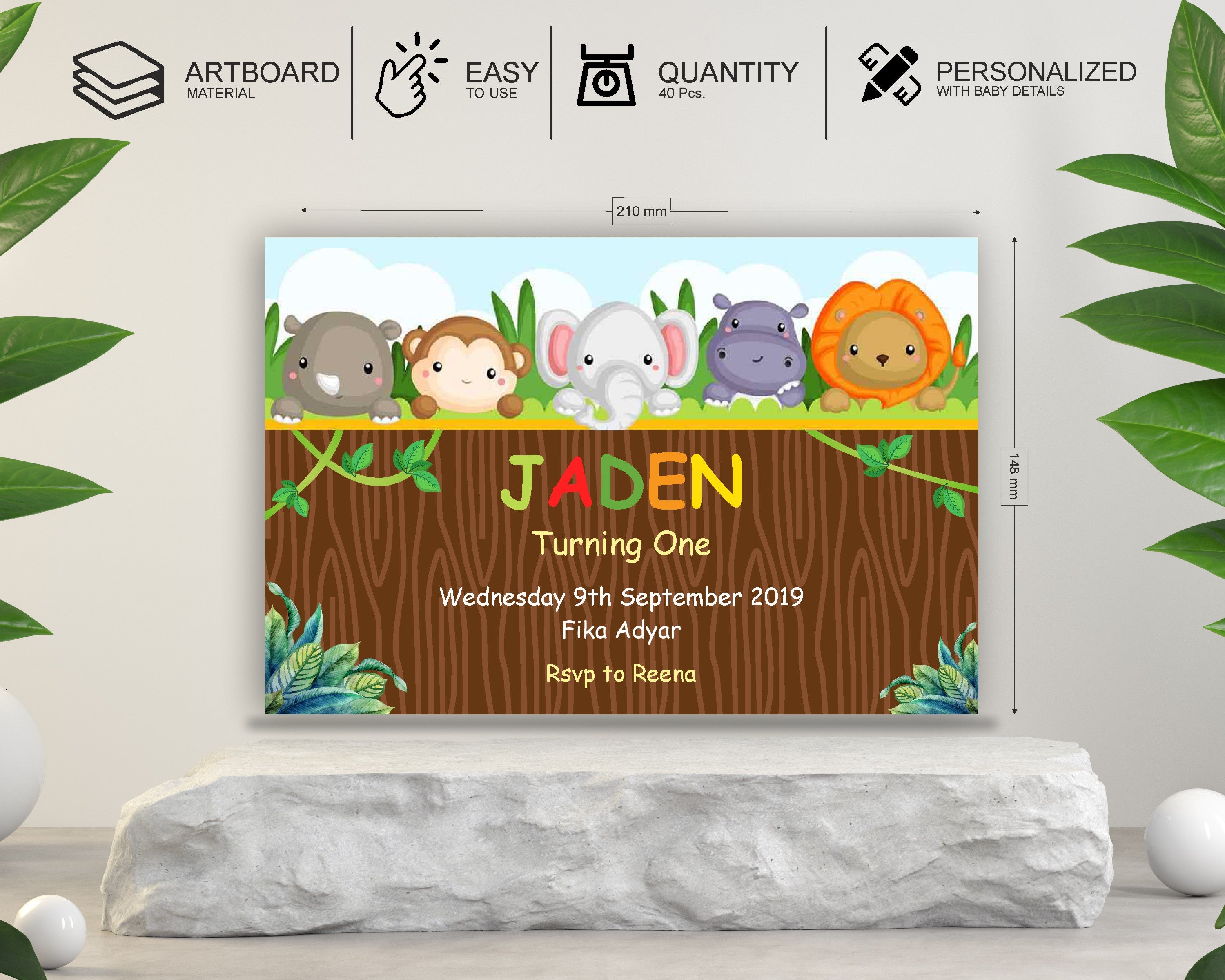 Jungle Theme Customized Invite