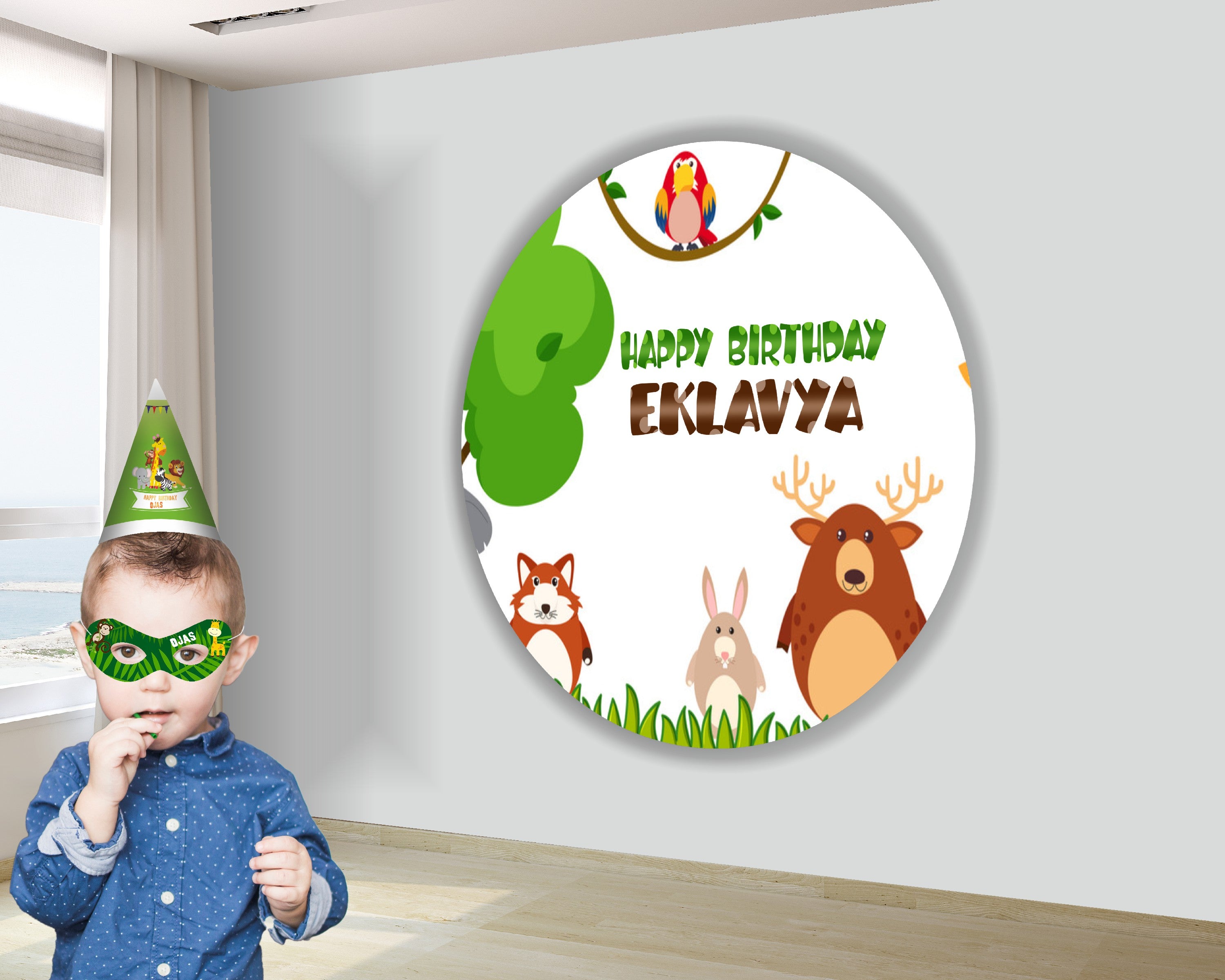 Jungle Theme Customized Round Backdrop