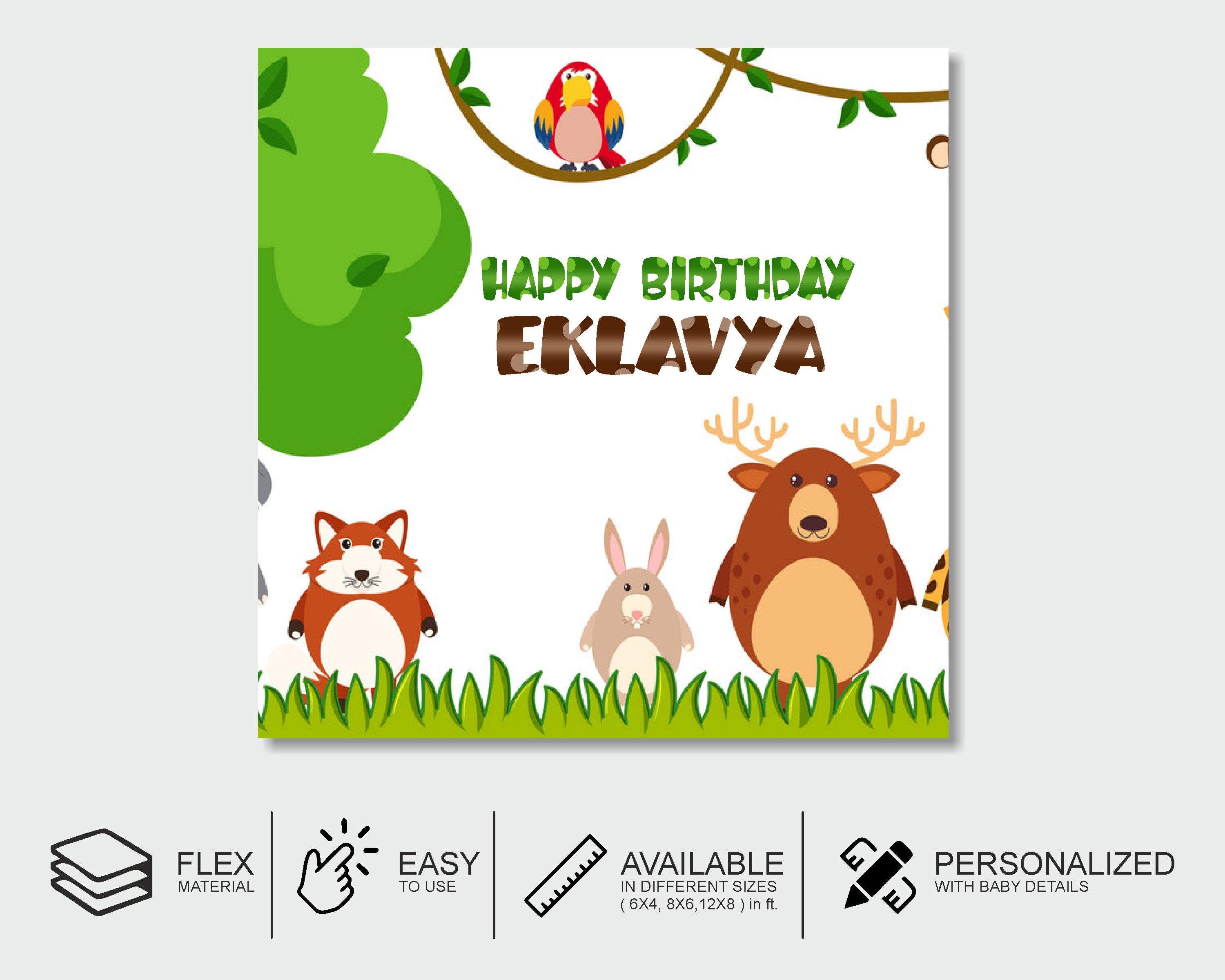 Jungle Theme Customized Square Backdrop