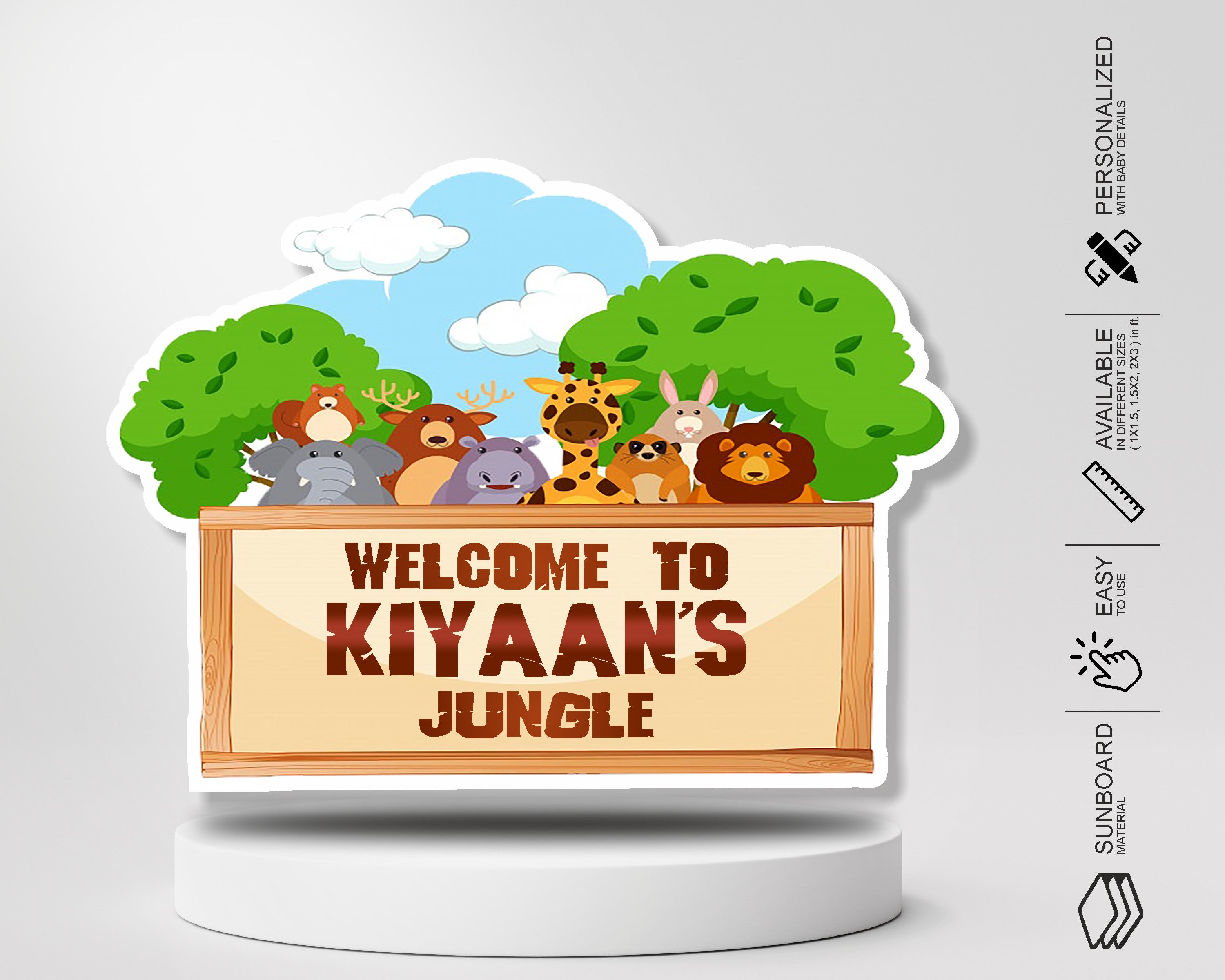 Jungle Theme Customized Welcome Board