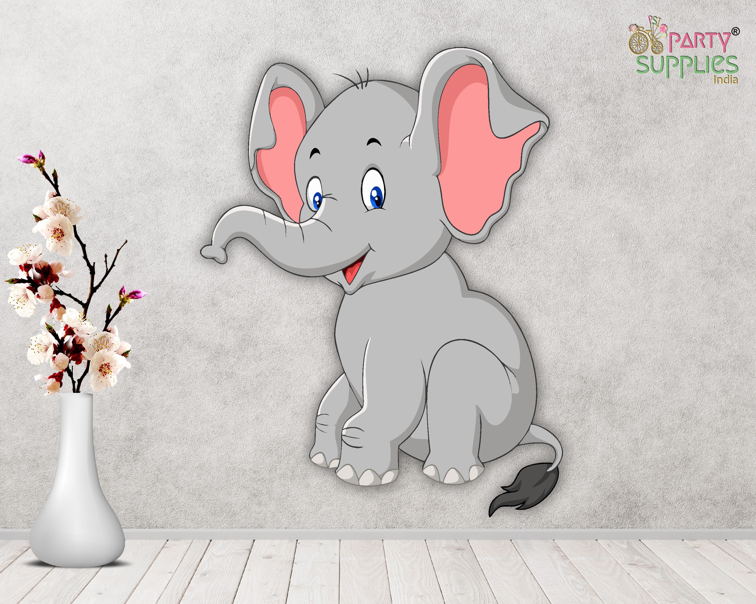 Jungle Theme Elephant Sitting Cutout