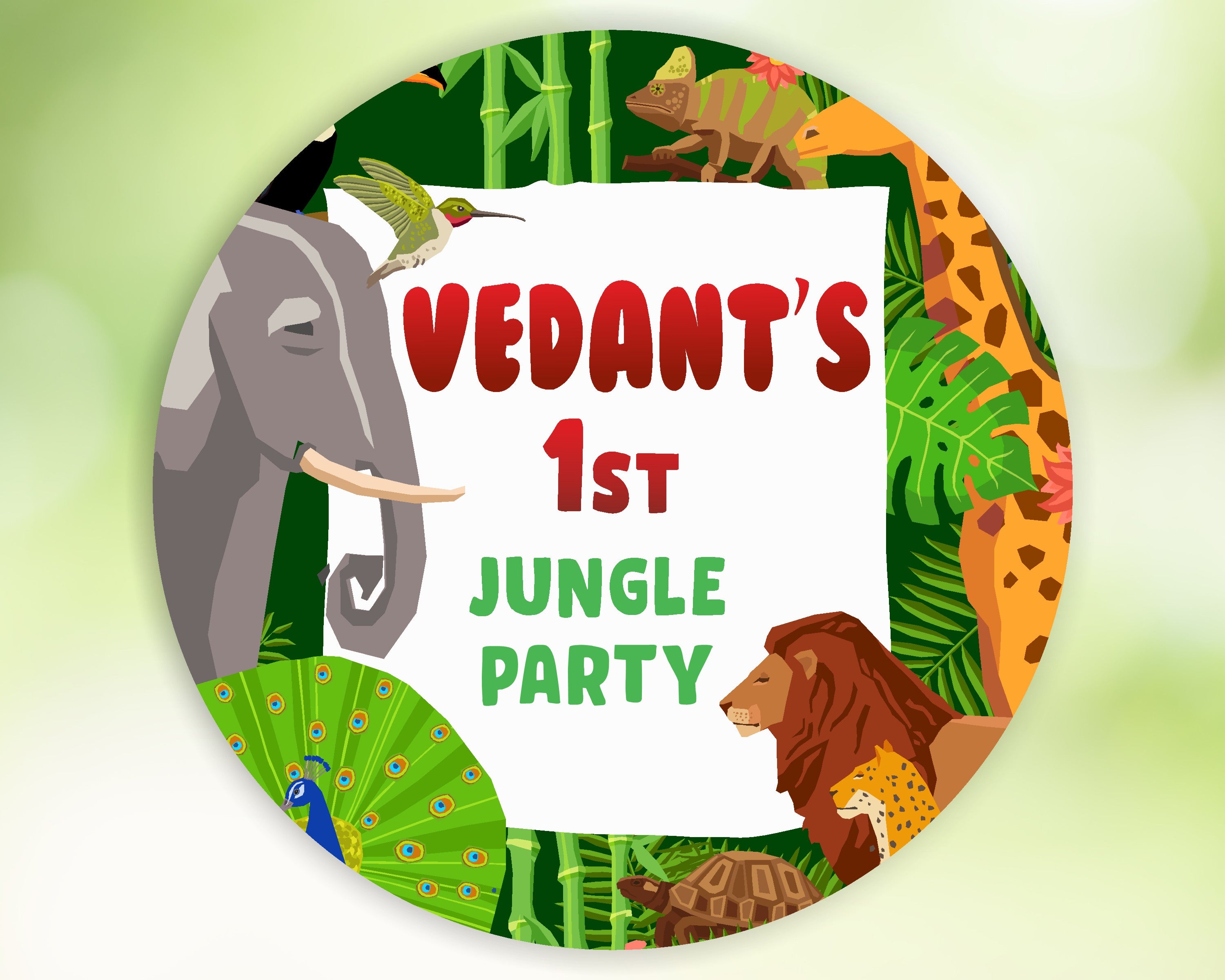 Jungle Theme Round Backdrop