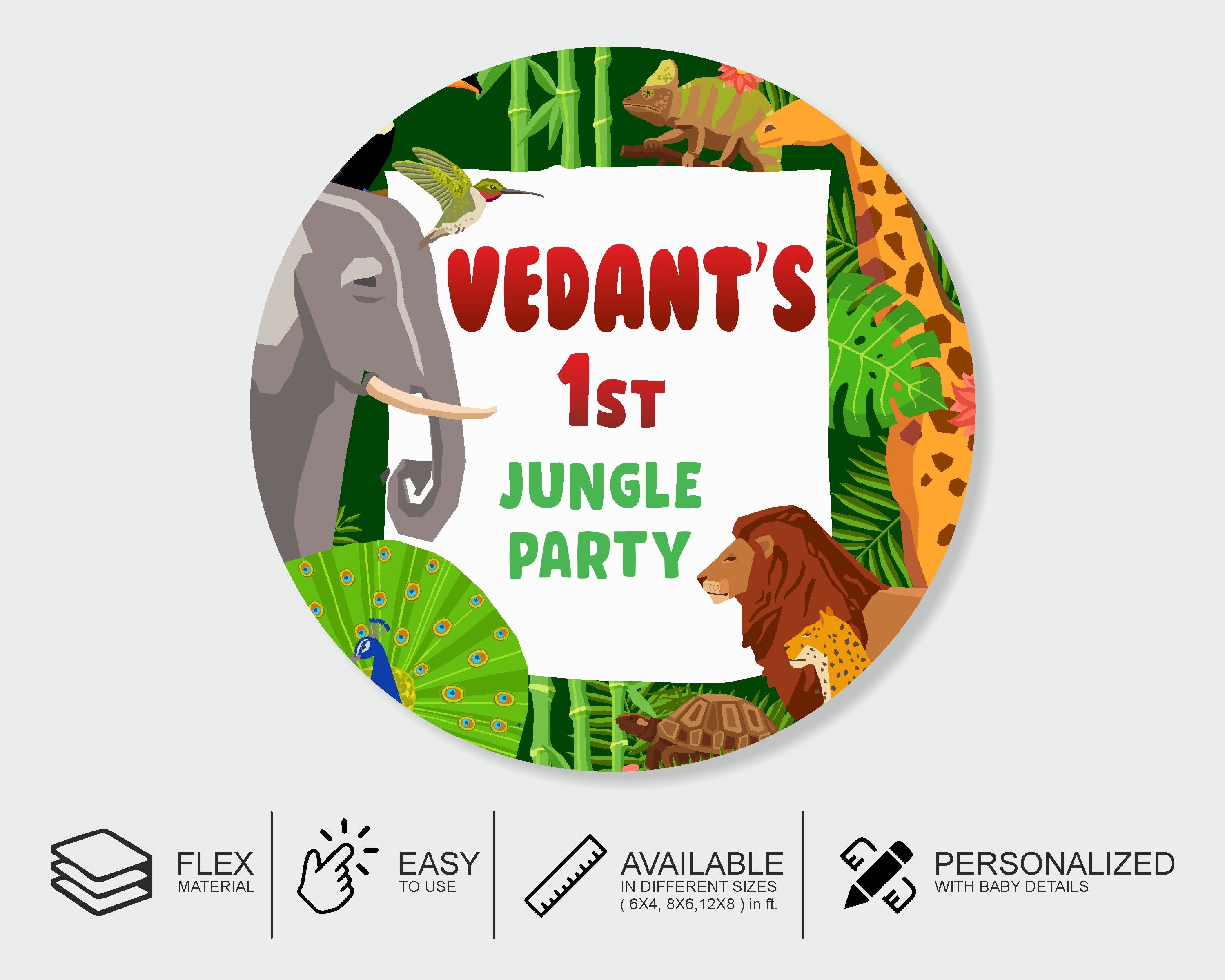 Jungle Theme Round Backdrop