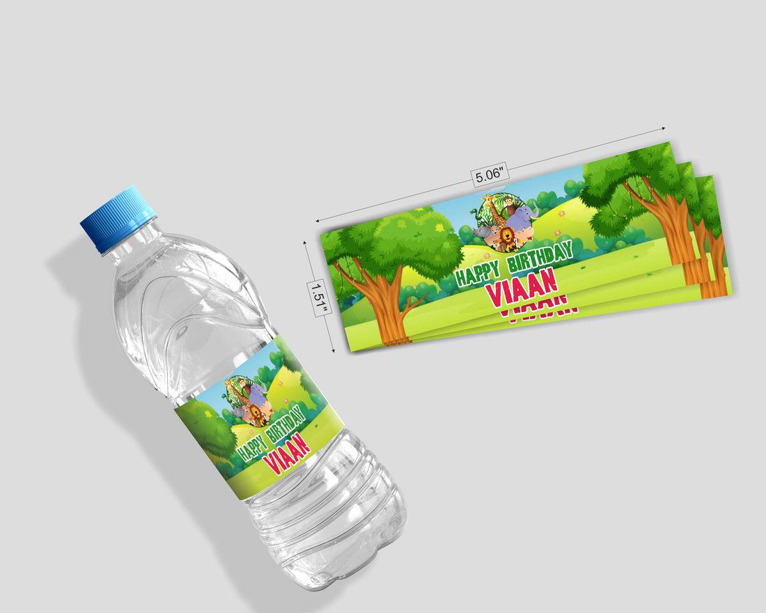 Jungle Theme Water Bottle Stickers