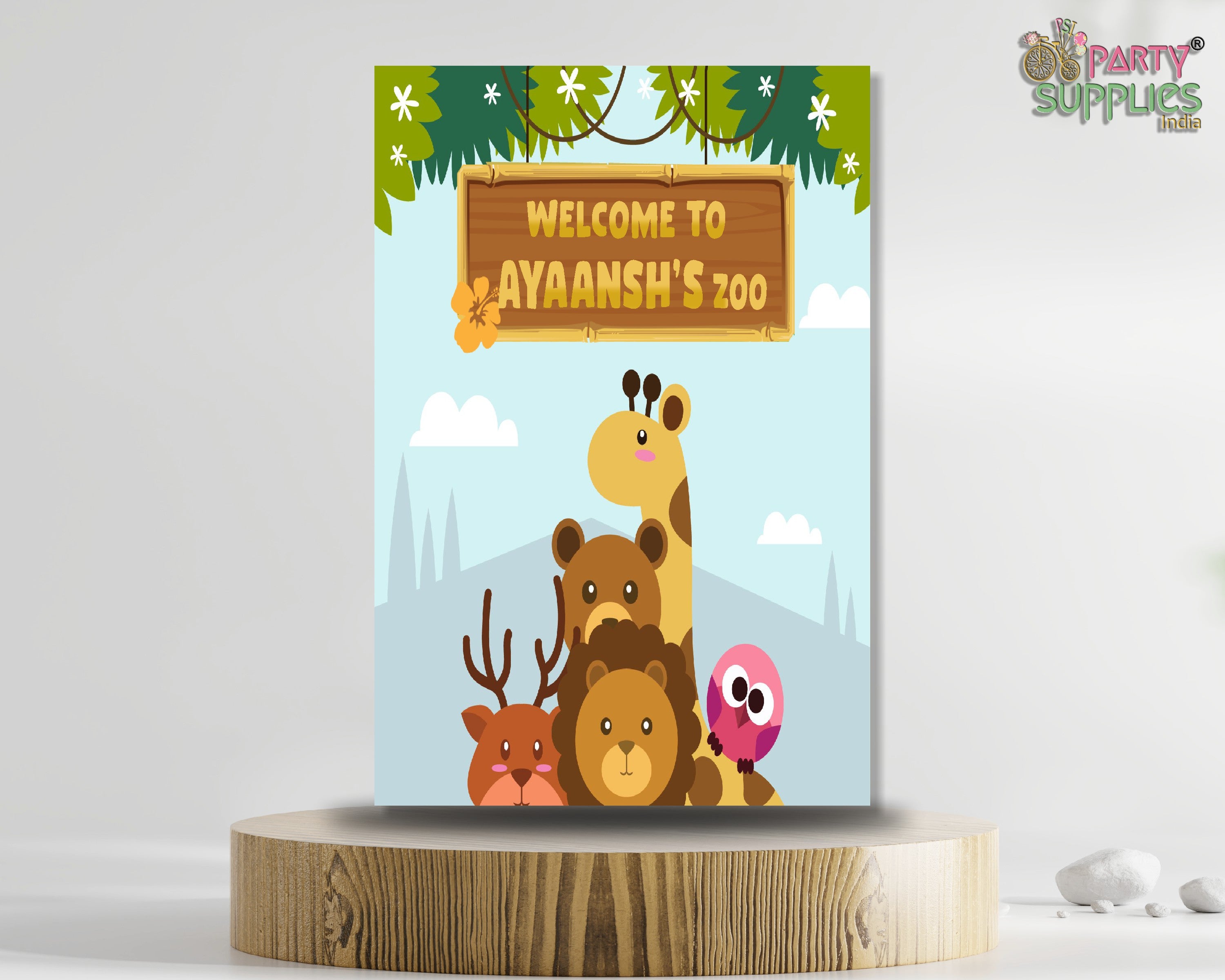 Jungle Theme with Baby Name Welcome Board