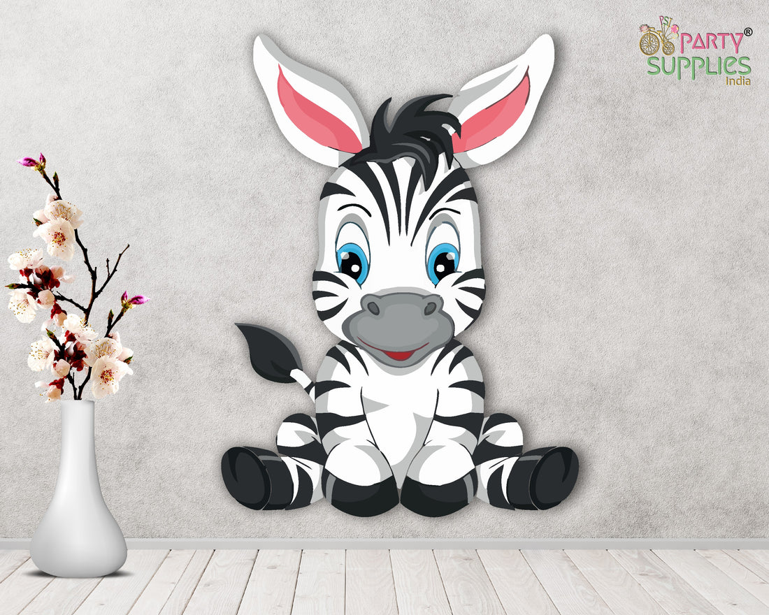 Jungle Theme Zebra Sitting Cutout