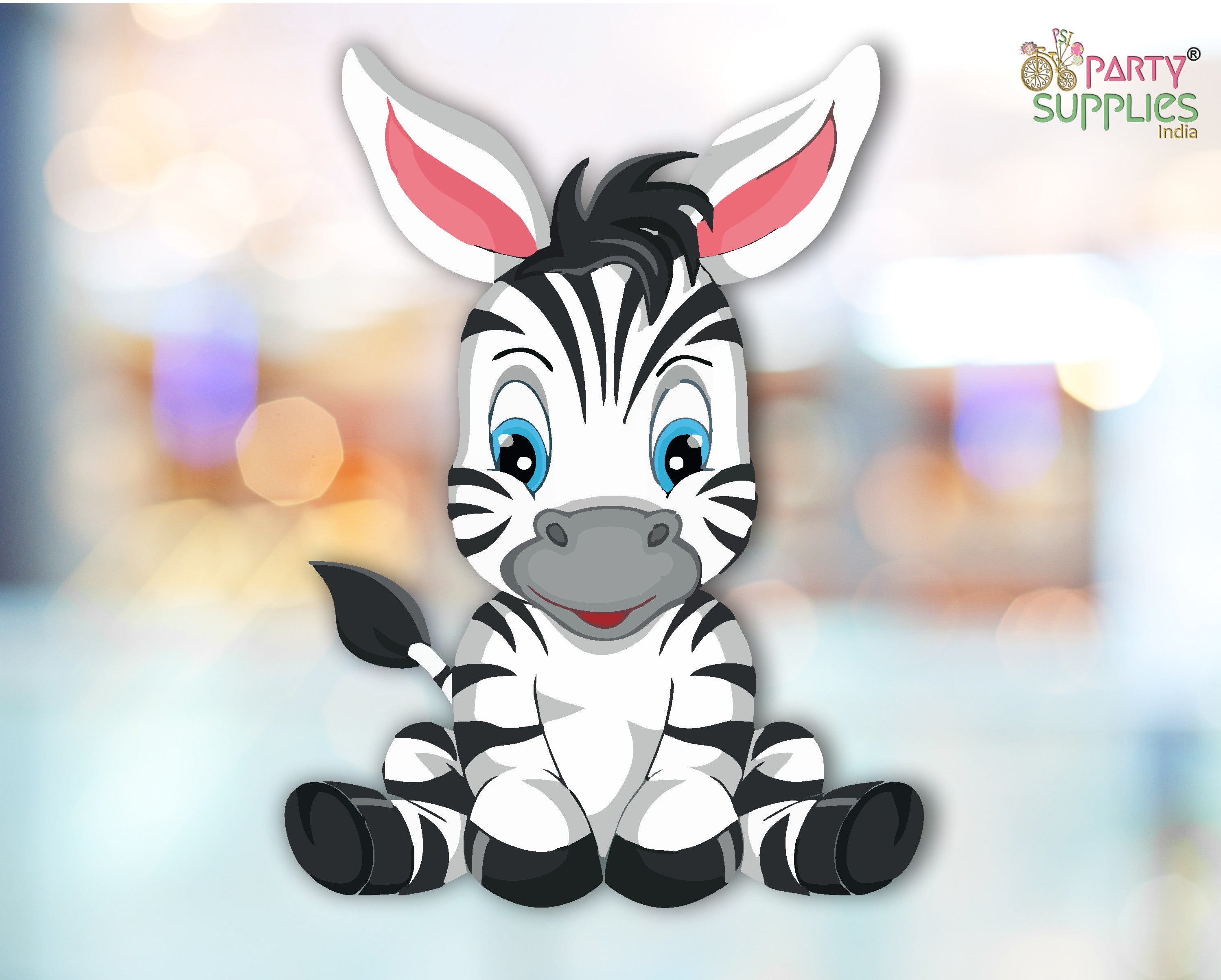 Jungle Theme Zebra Sitting Cutout