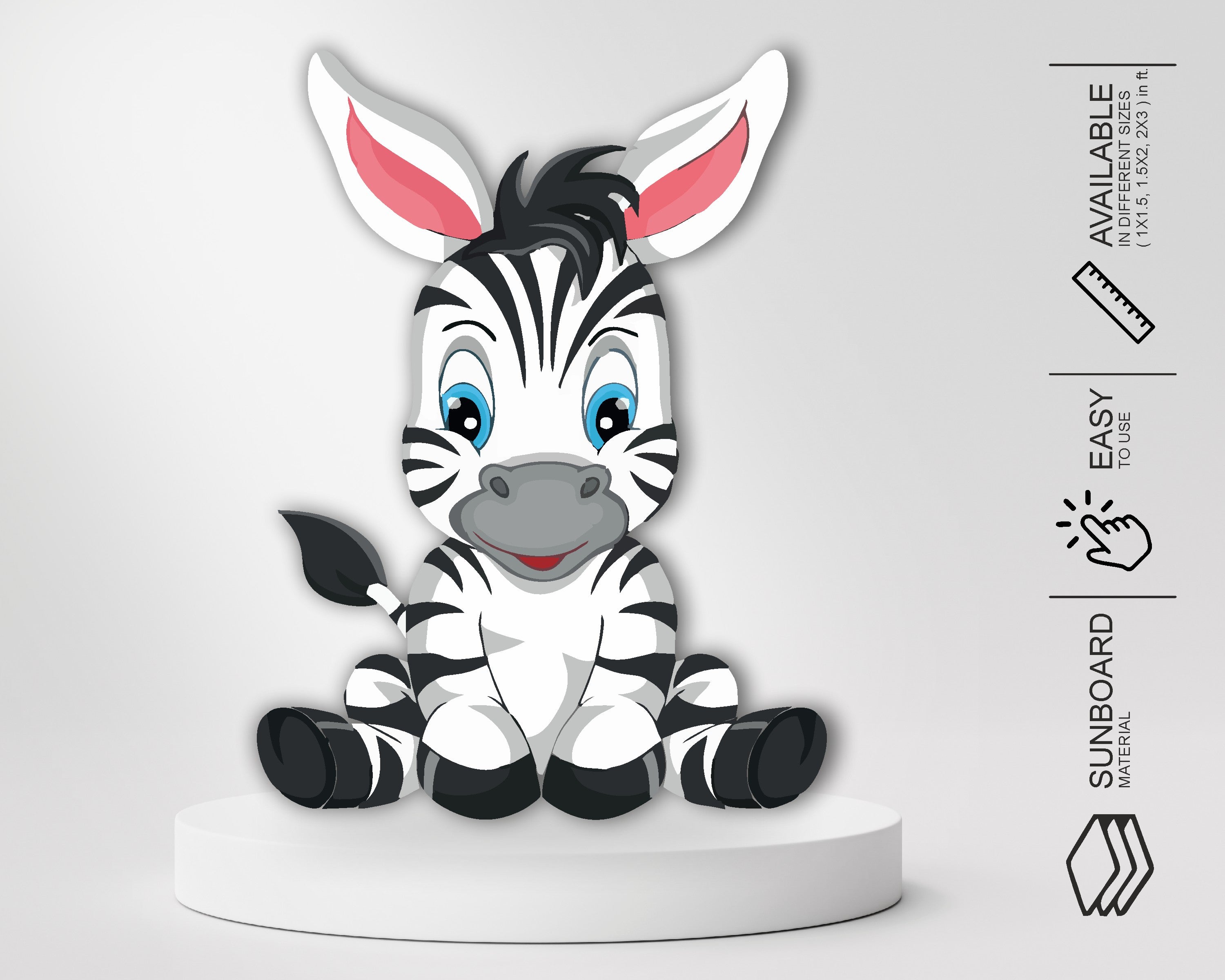 Jungle Theme Zebra Sitting Cutout