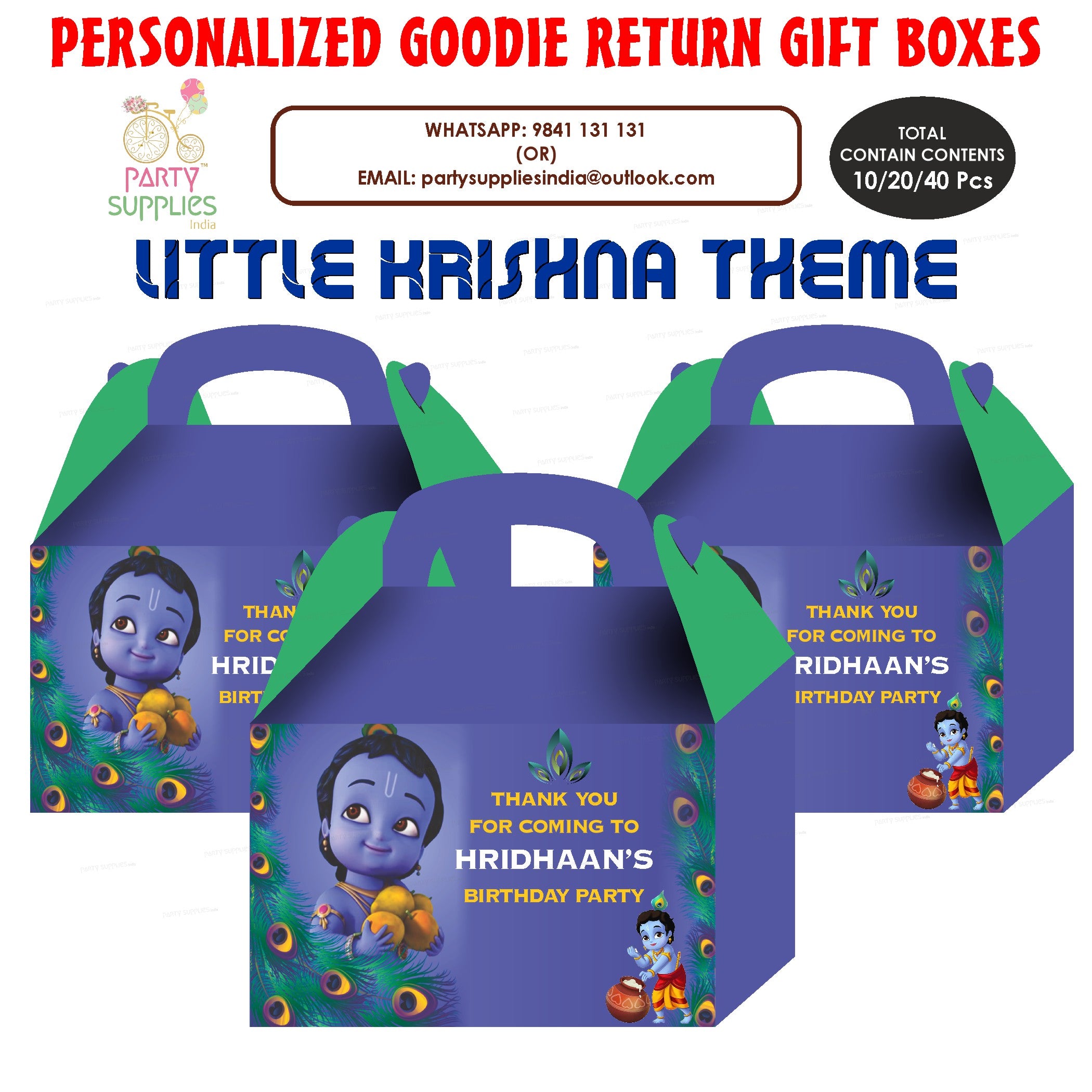 Little Krishna theme Goodie Return Gift Boxes