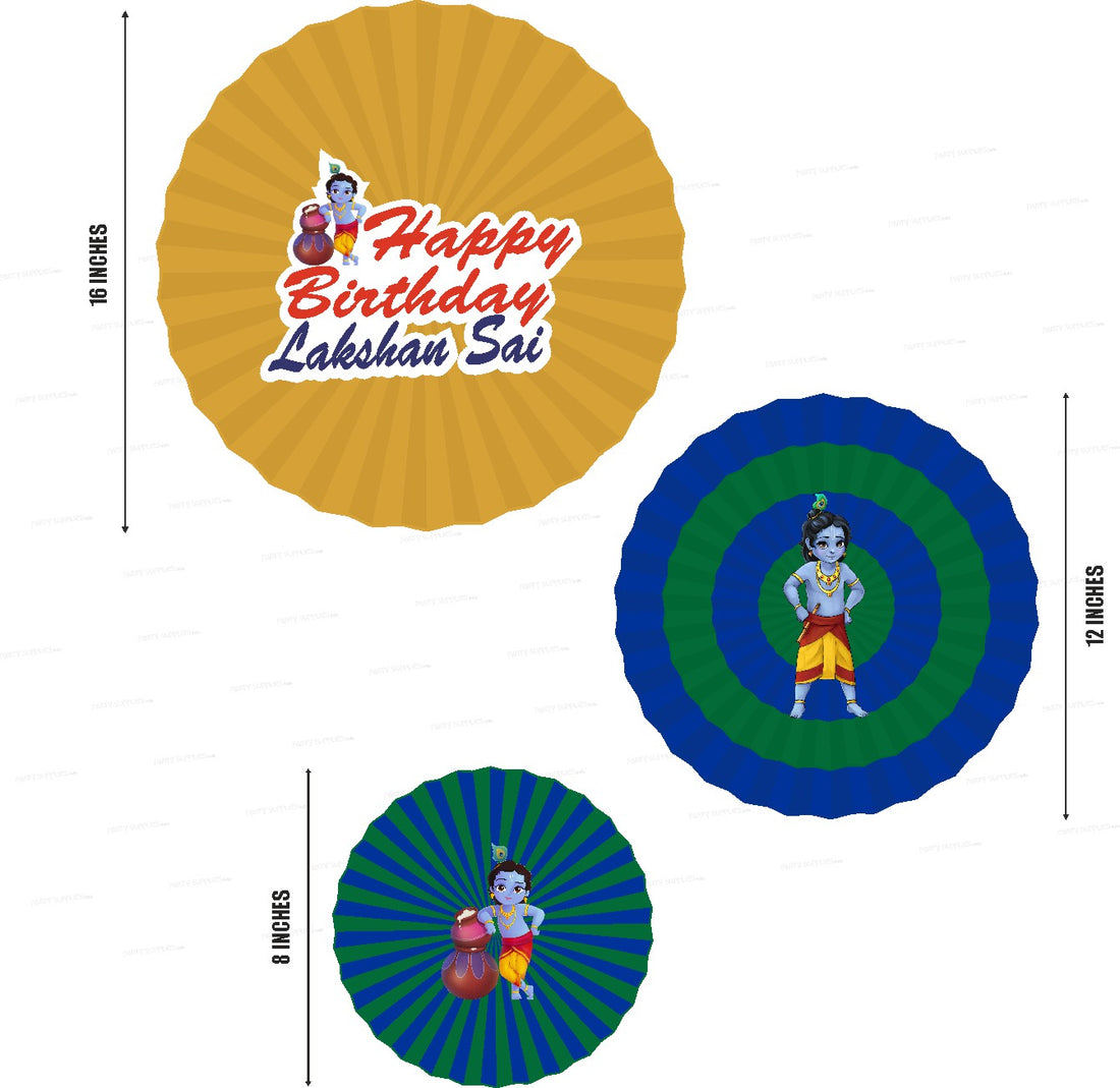 Little Krishna Theme Paper Fan