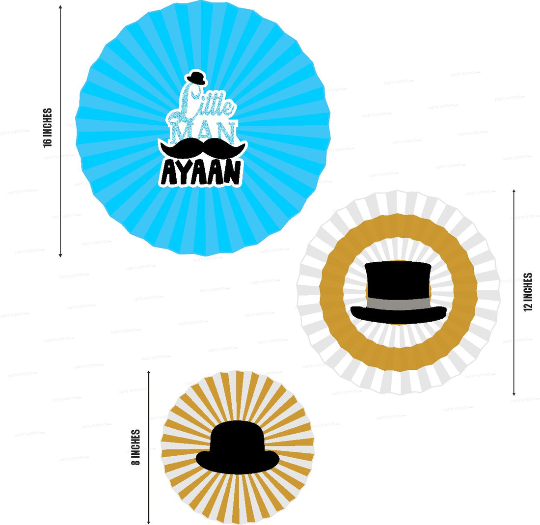 Little Man Theme Paper Fan