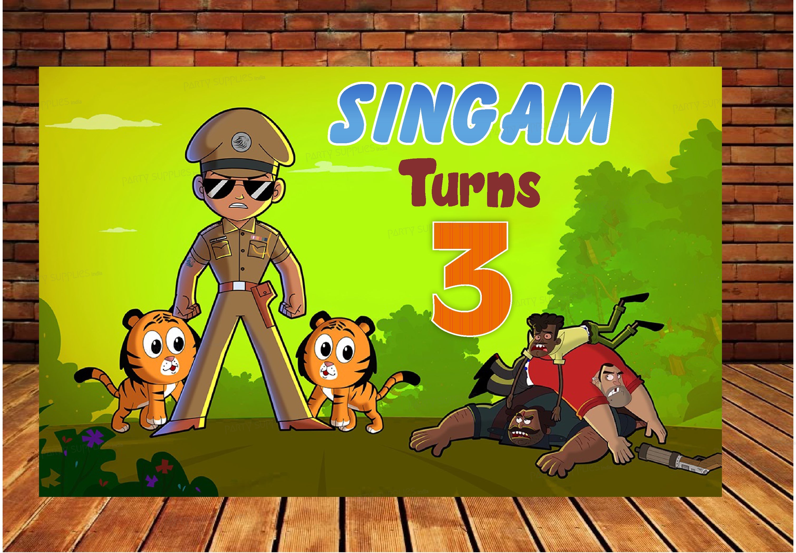Little Singham Theme Backdrop