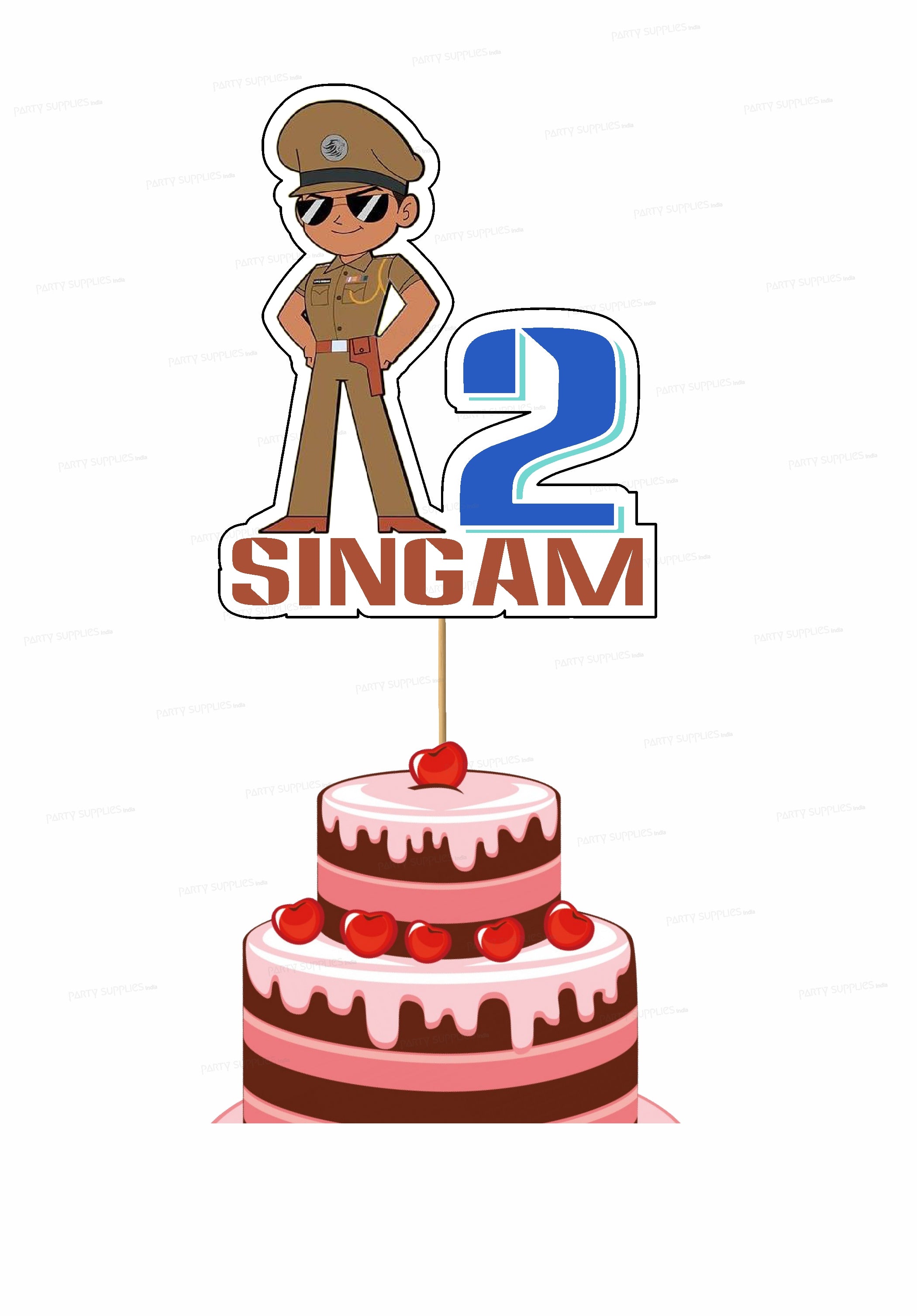 Little Singham Theme Customized Cake Topper