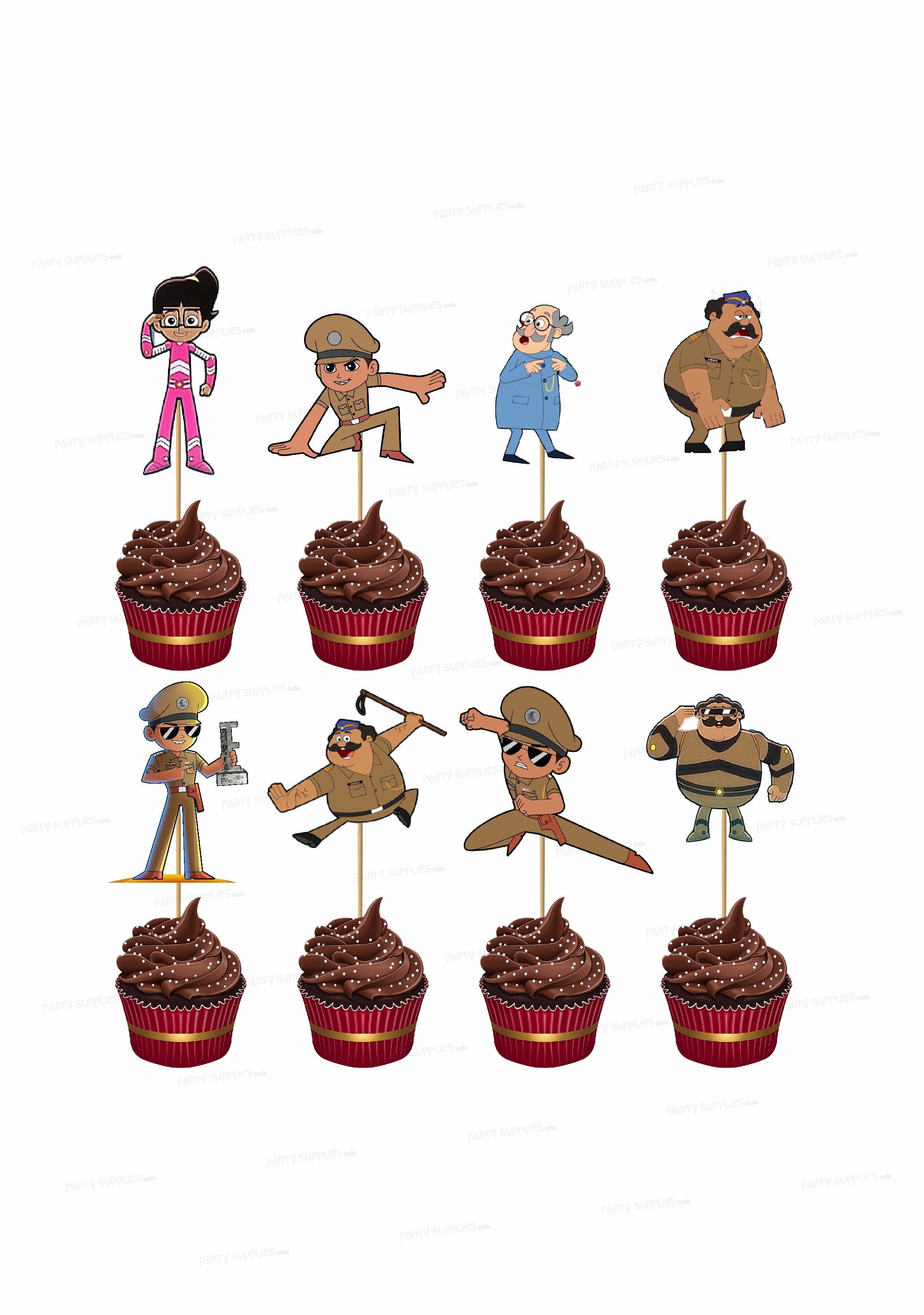 Little Singham Theme Cup Cake Topper