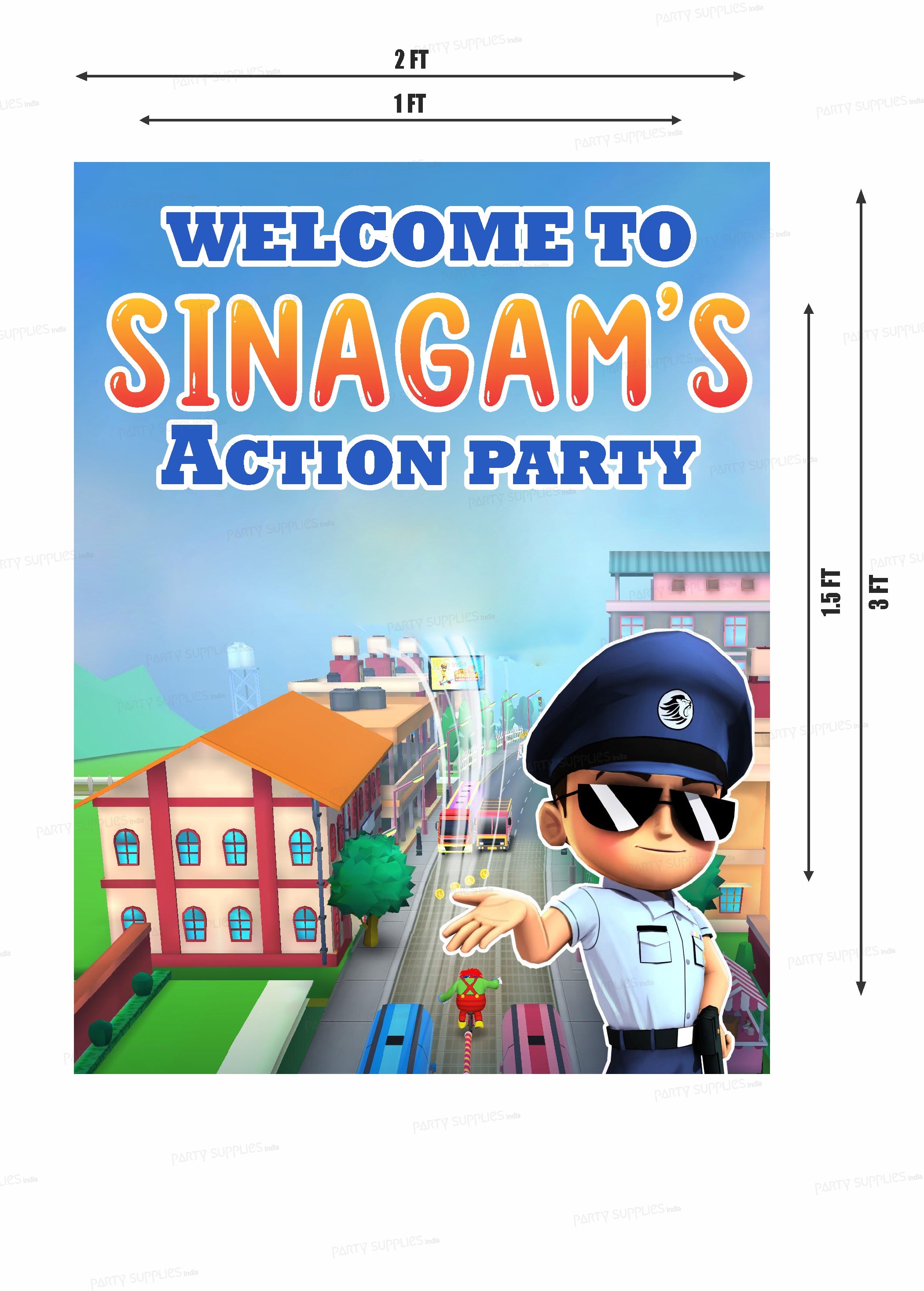 Little Singham Theme Welcome Board