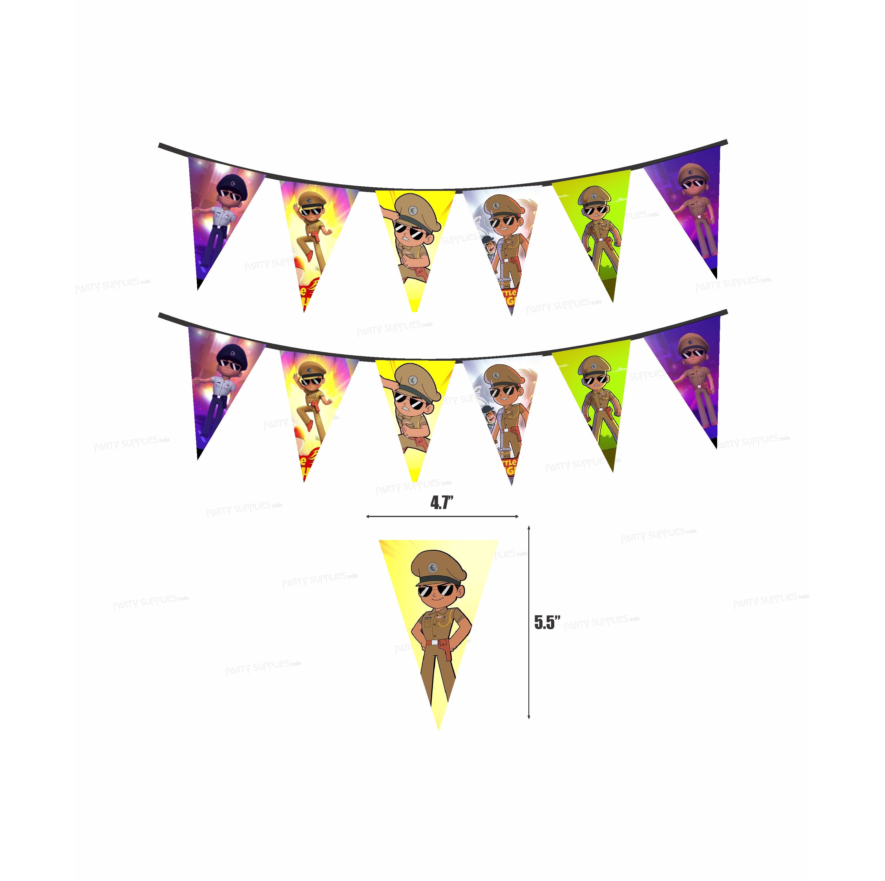 Little Singham Theme Flag Bunting