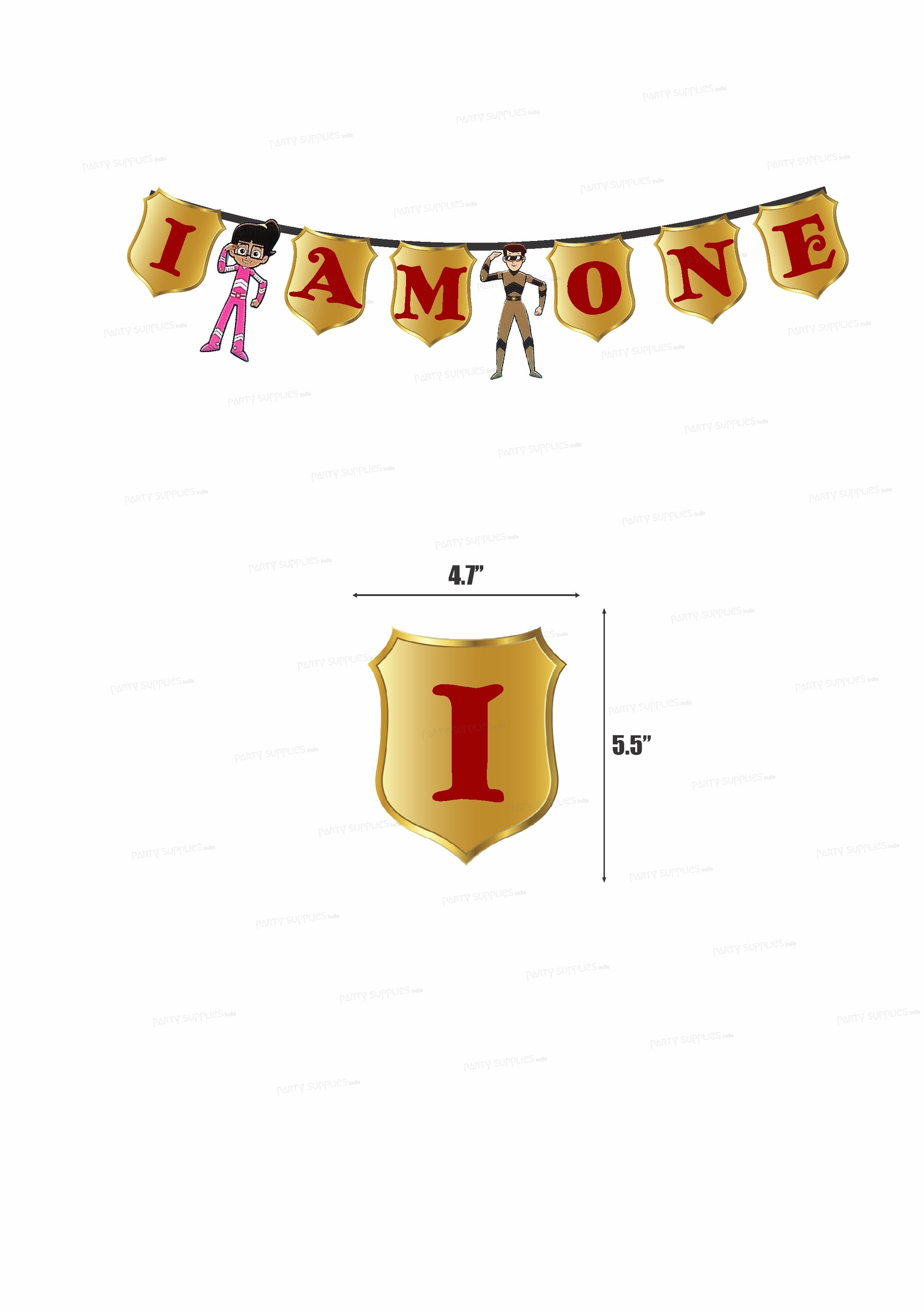 Little Singham Theme Personalized Age Hanging