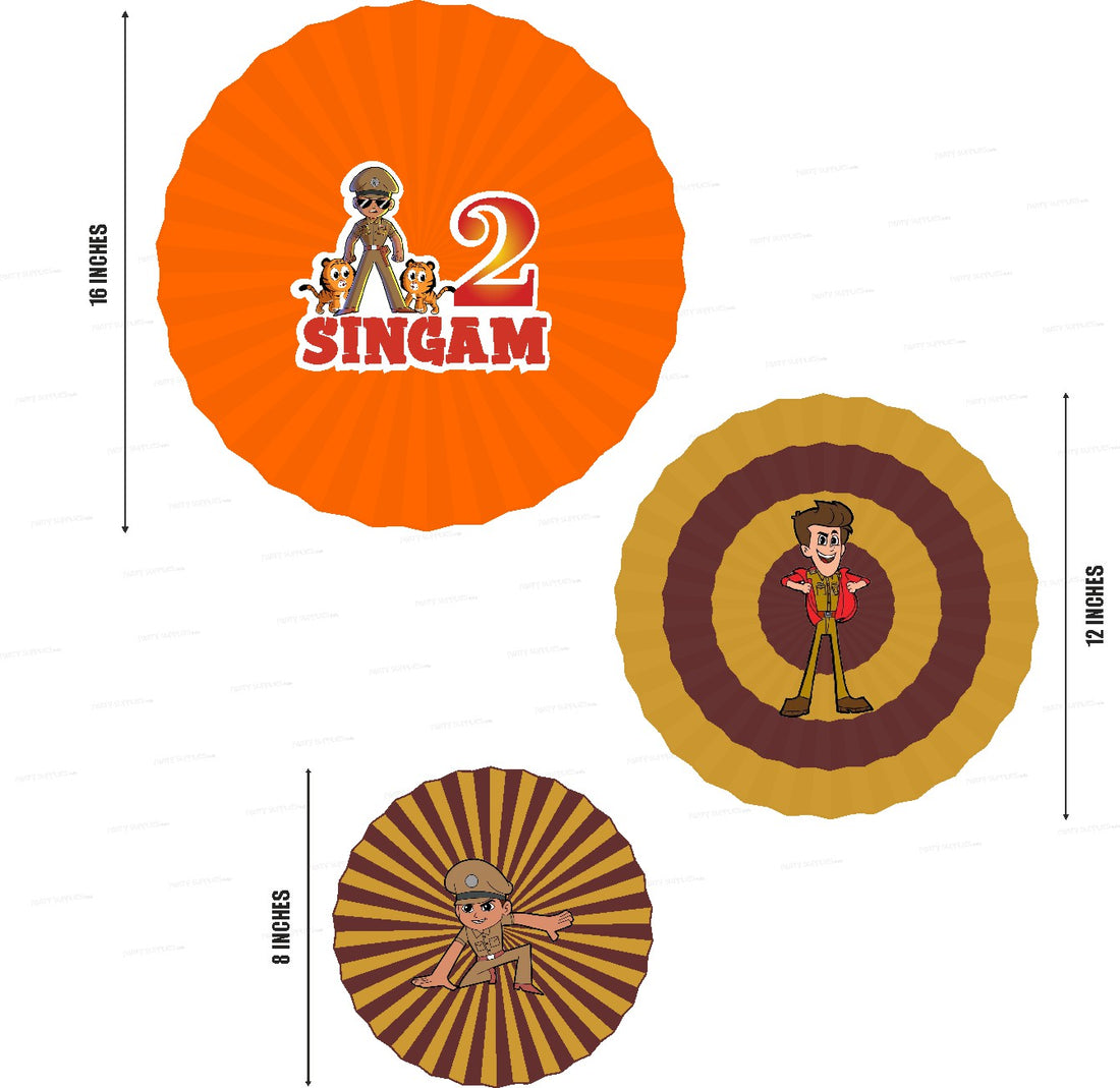 Little Singham Theme Paper Fan