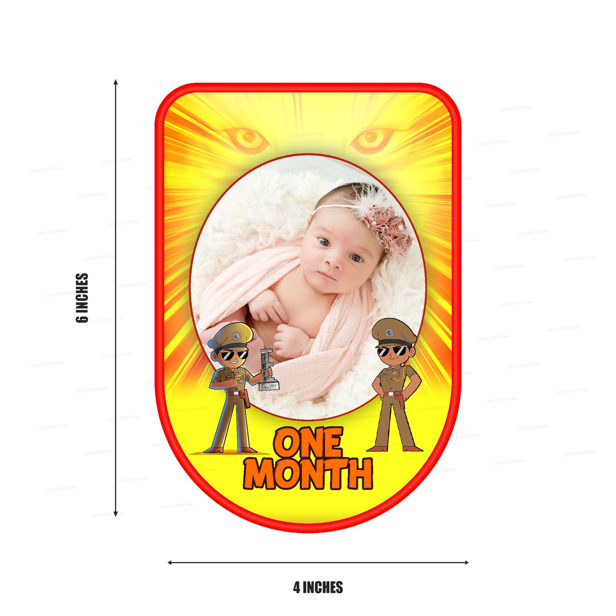 Little Singham Theme 12 Months Photo Banner