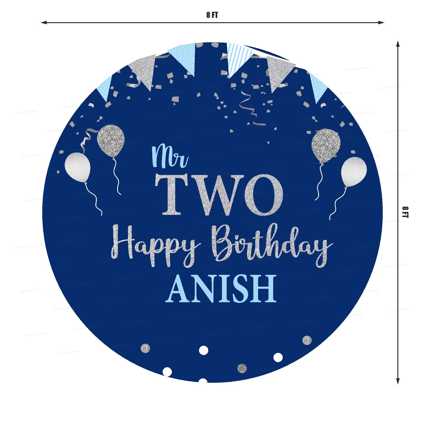 Little Man Theme Round Backdrop