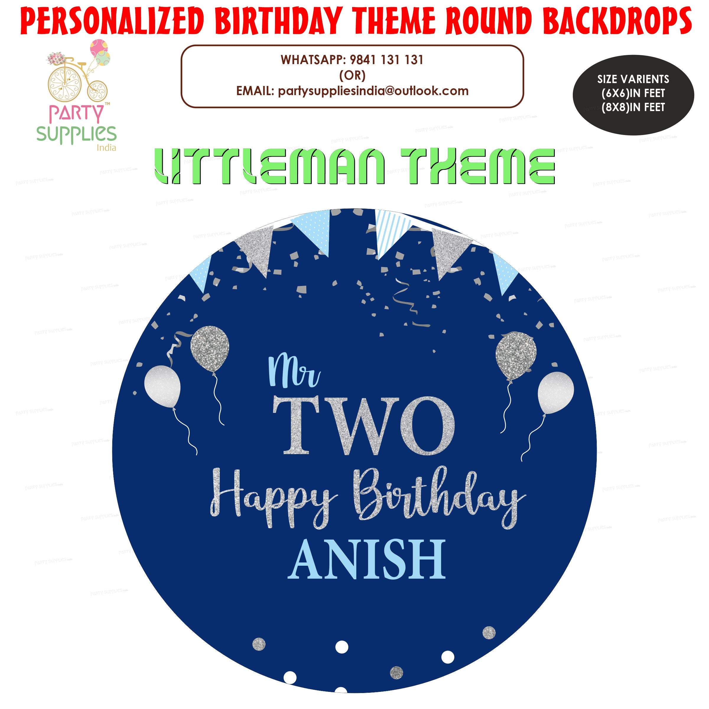 Little Man Theme Round Backdrop