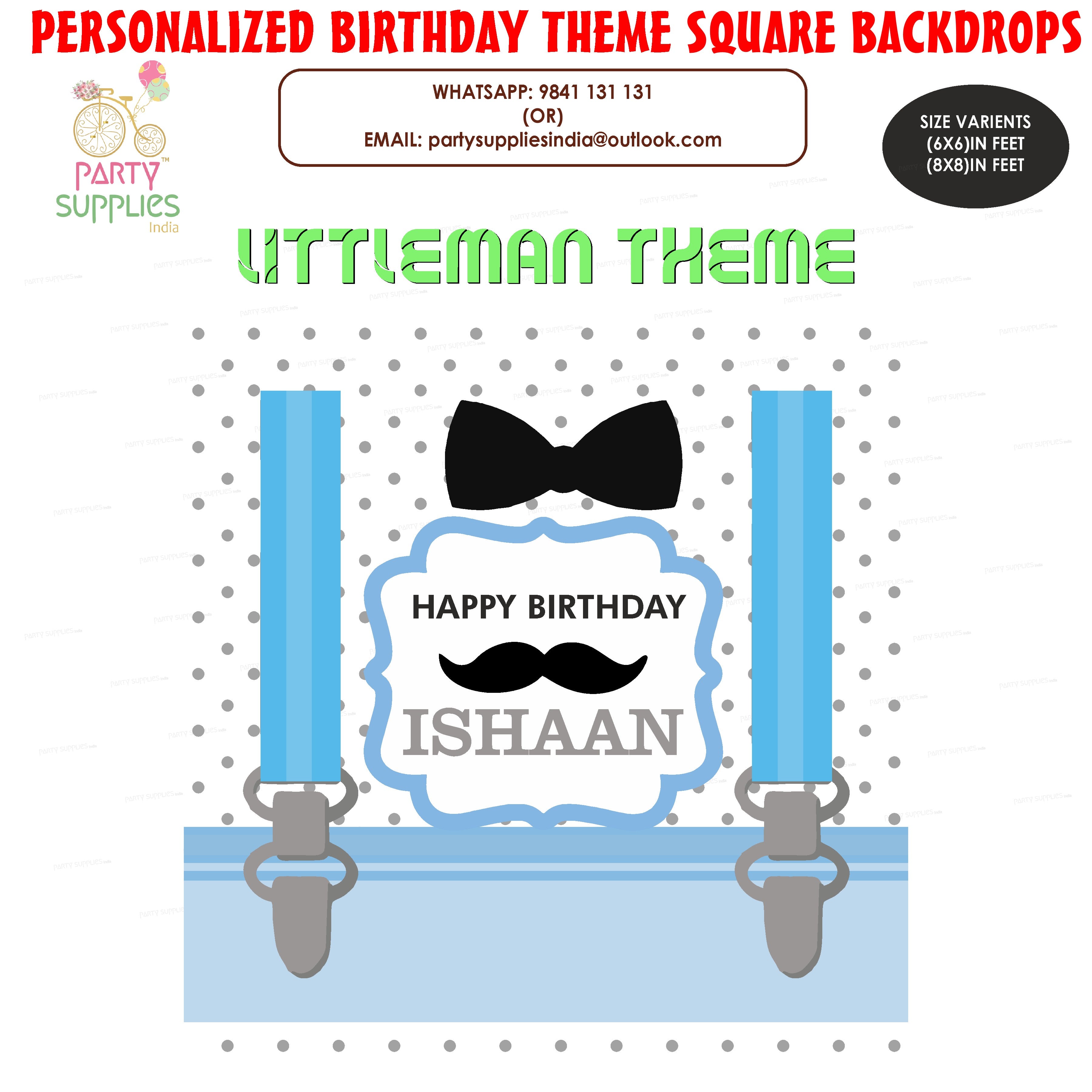 Little Man Theme Customized Square Backdrop