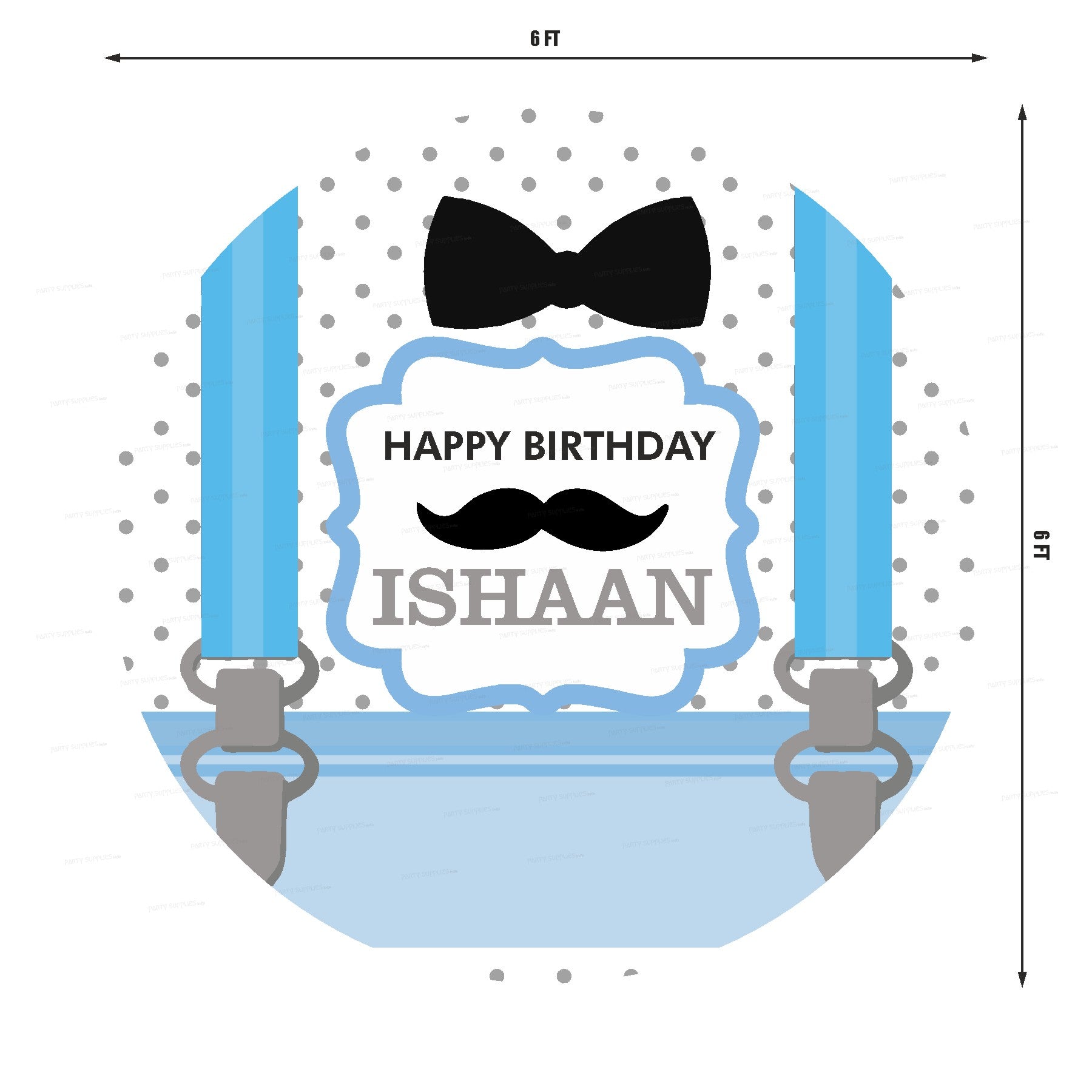Little Man Theme Customized Round Backdrop - image 2 of 3 | Party Supplies India