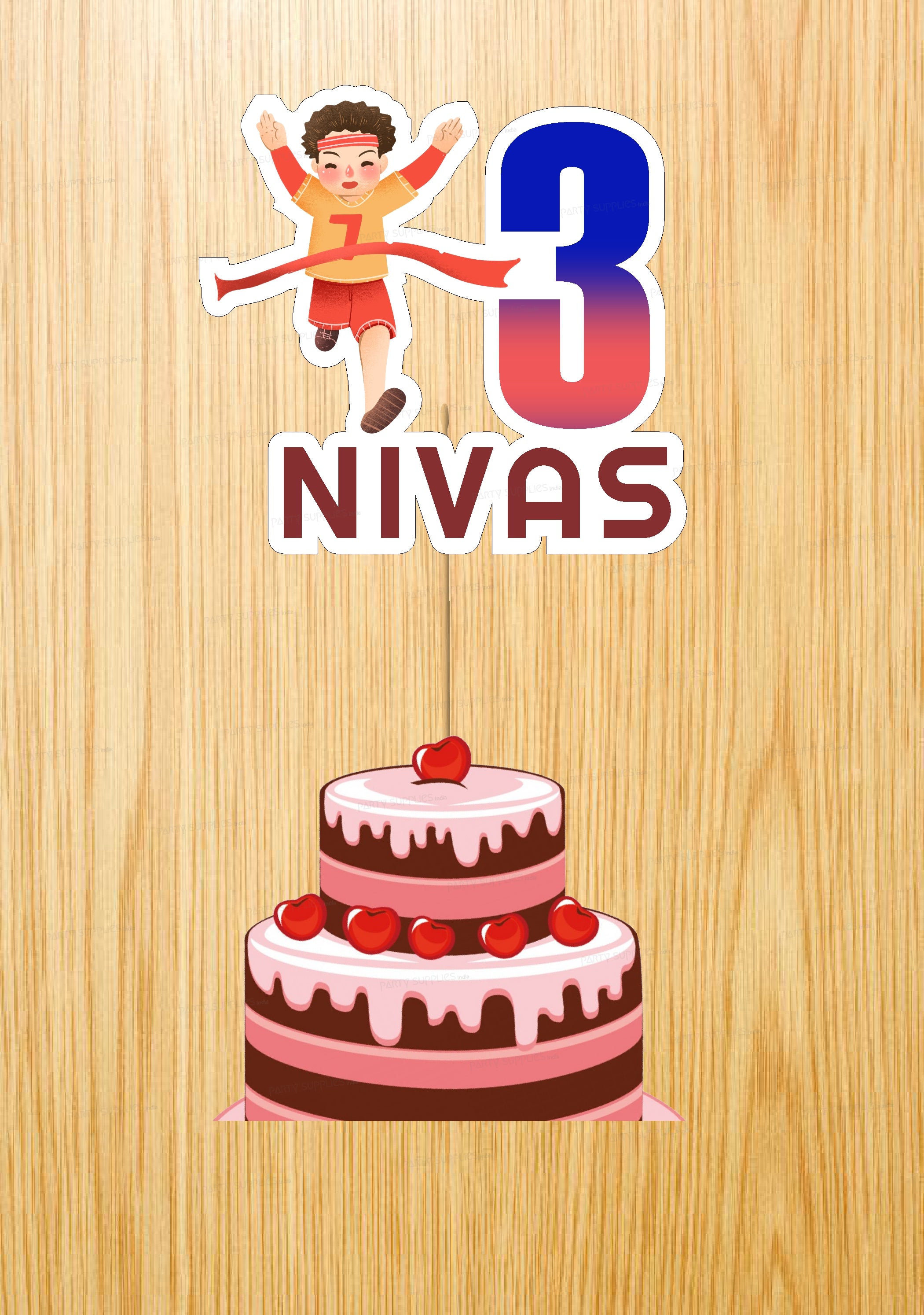 Marathon Theme Cake Topper