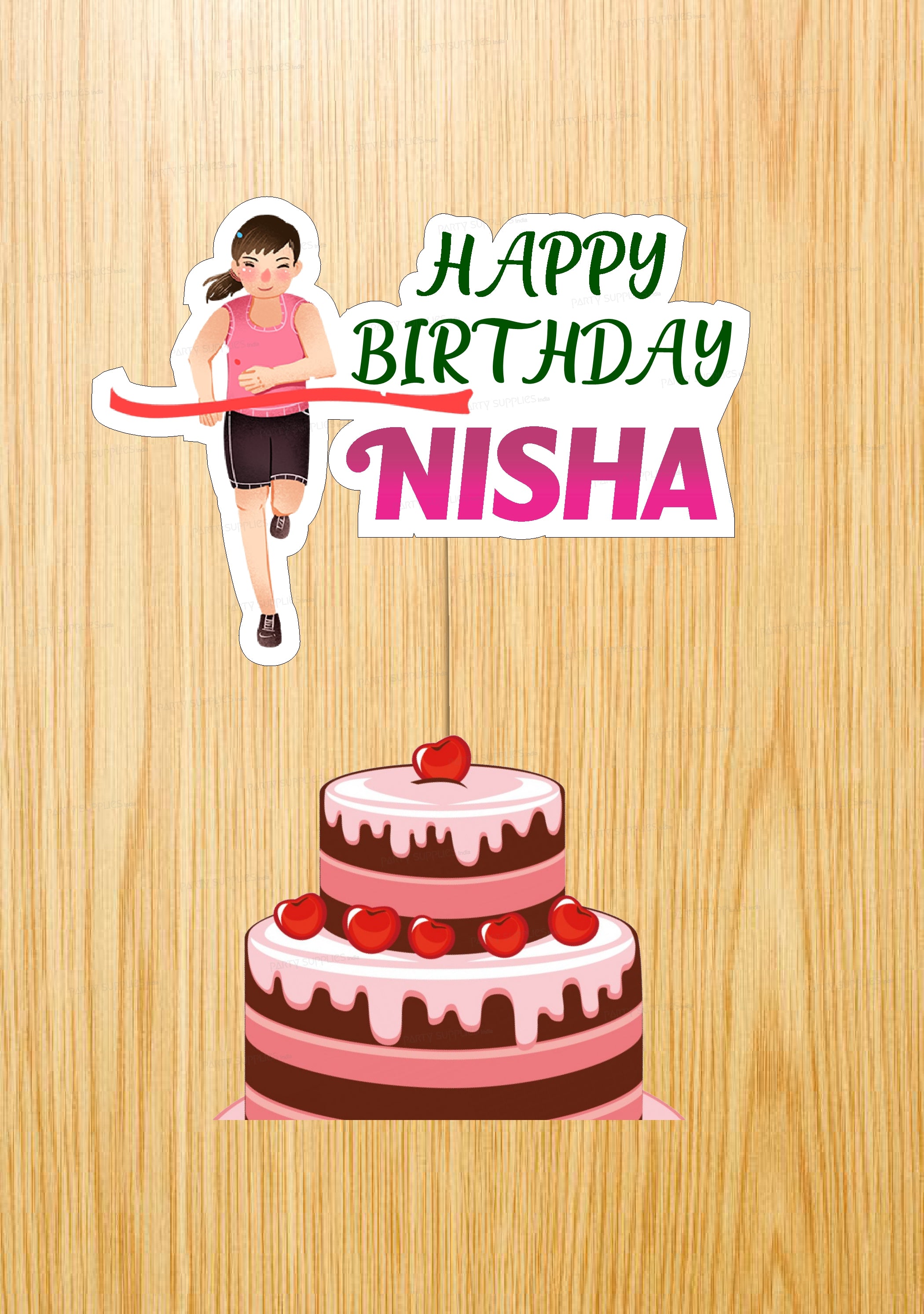 Marathon Theme Customized Cake Topper