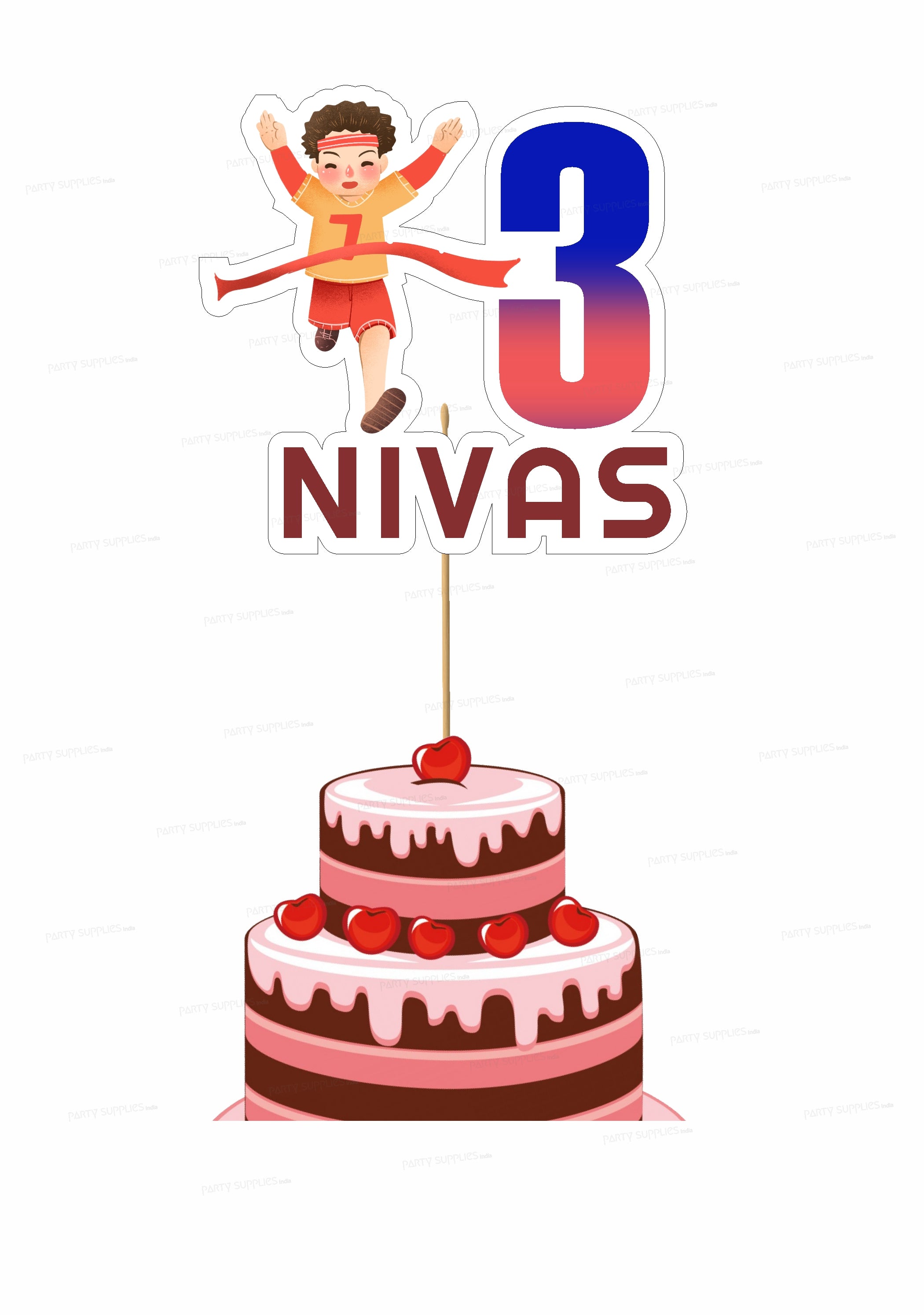 Marathon Theme Cake Topper