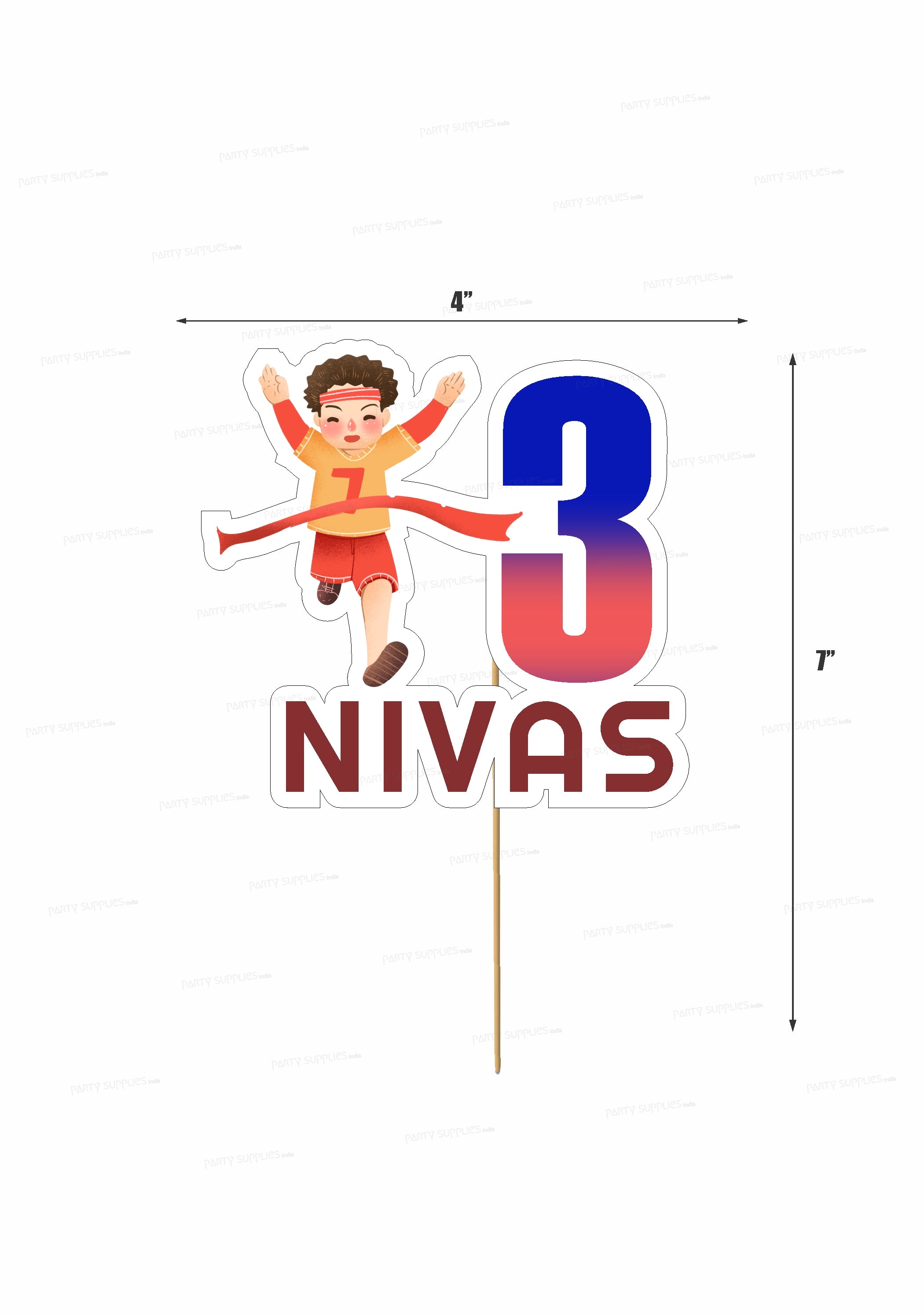 Marathon Theme Cake Topper