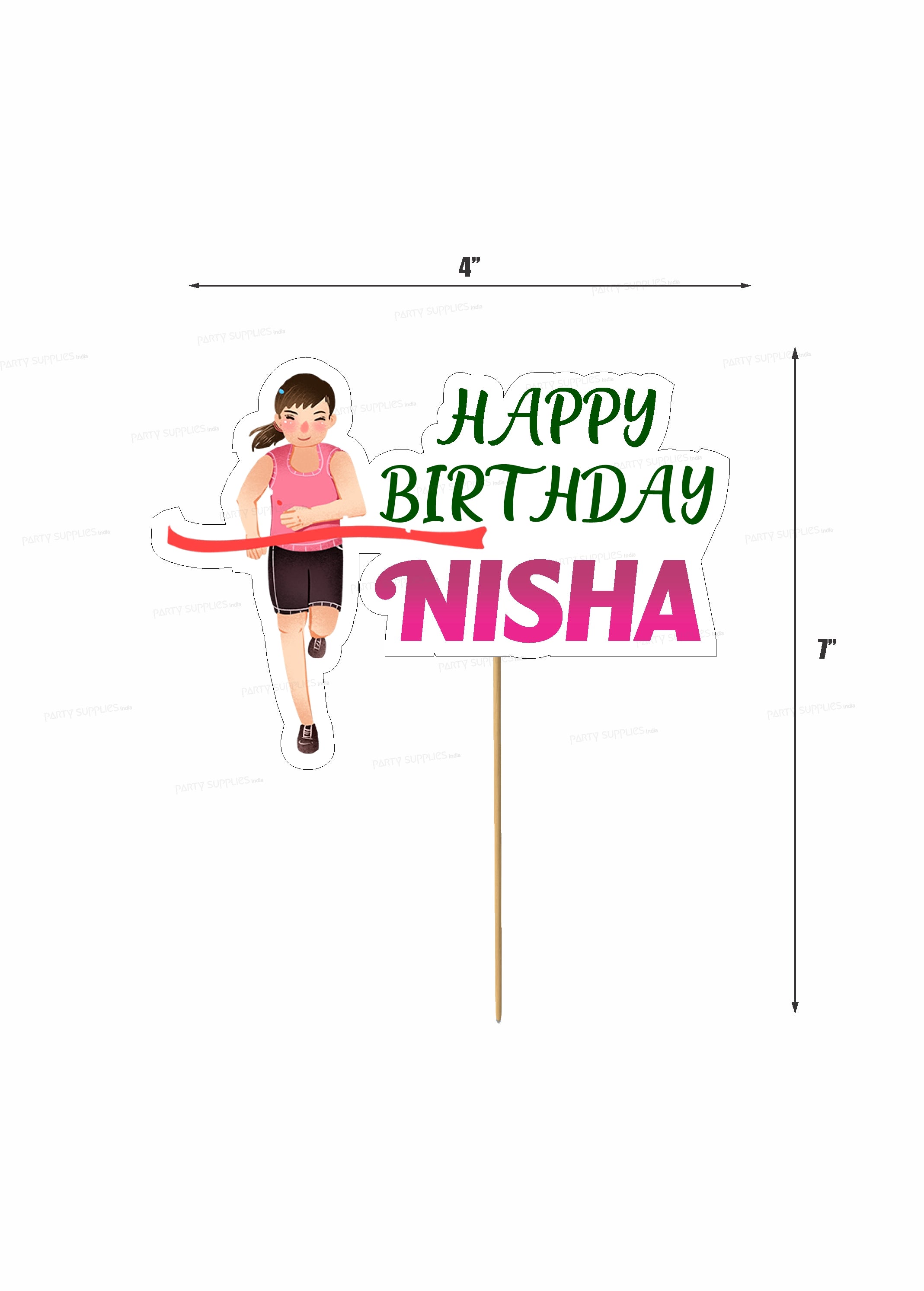 Marathon Theme Customized Cake Topper