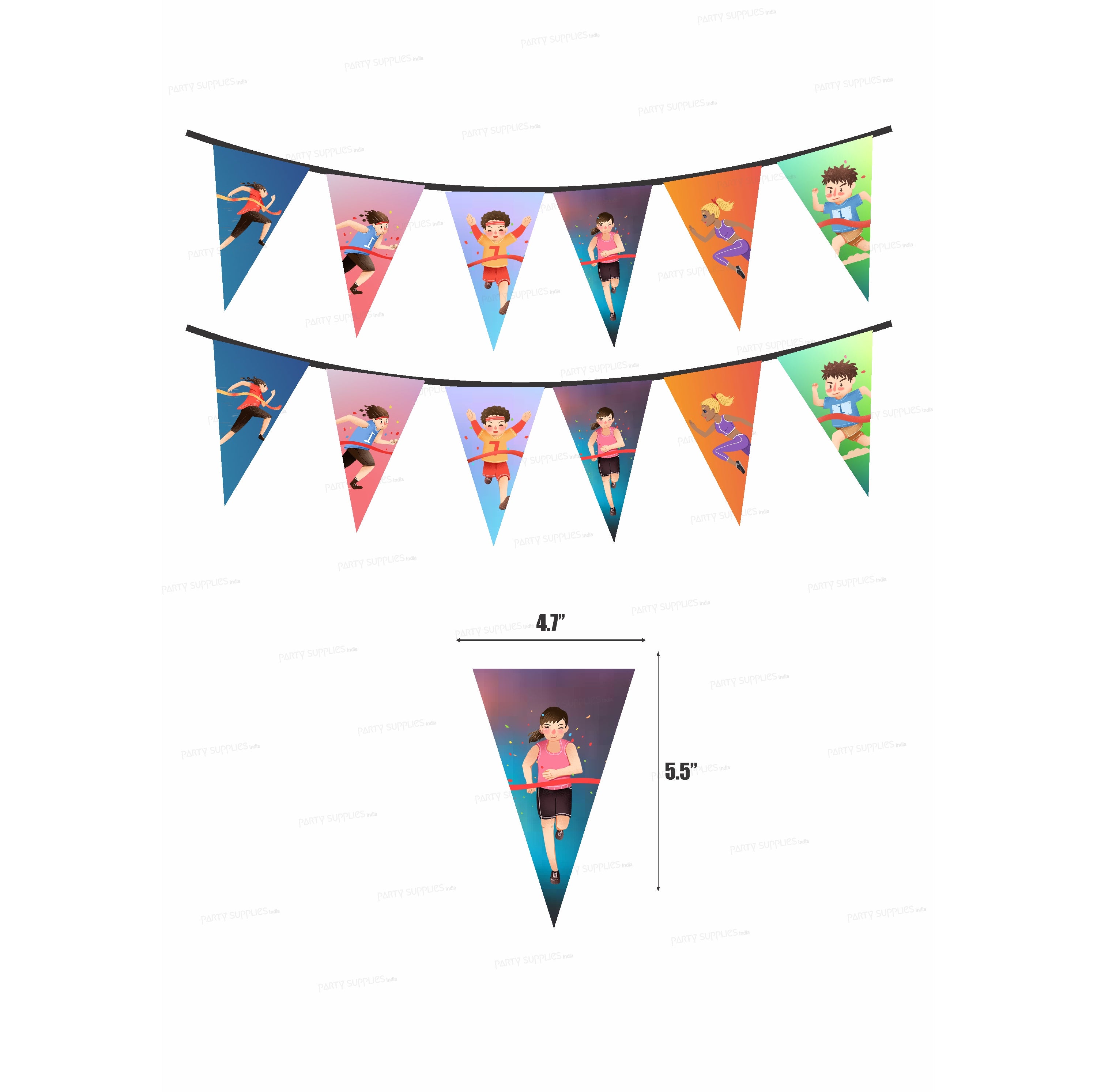 Marathon Theme Flag Bunting