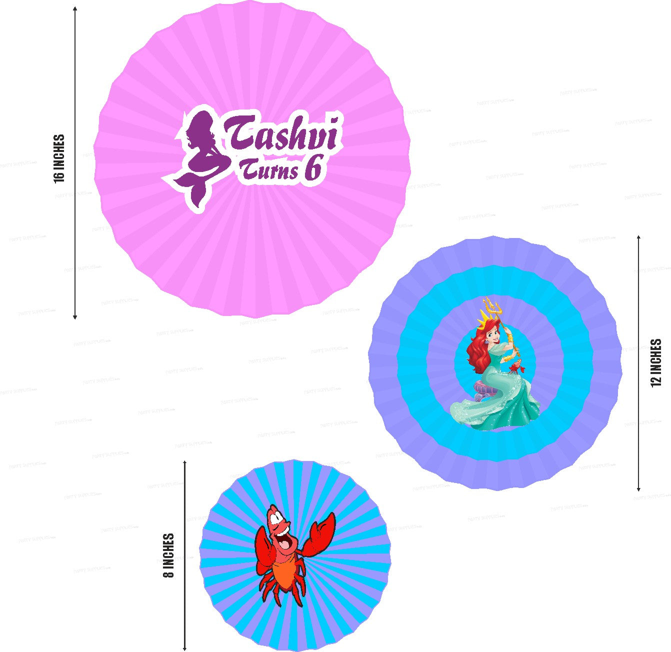 Mermaid Theme Paper Fan