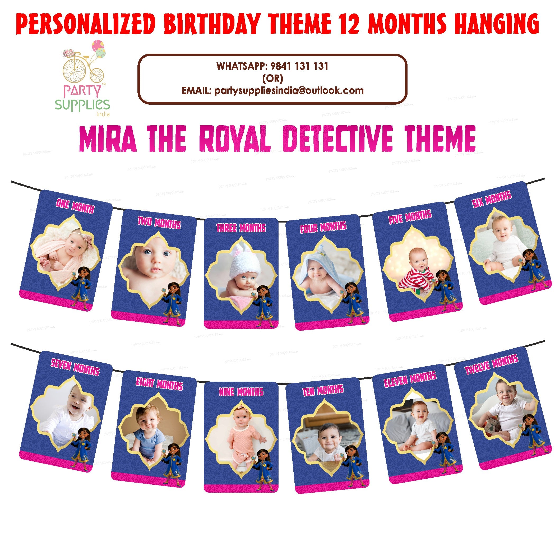 Mira the Royal Detective Theme 12 Months Photo Banner