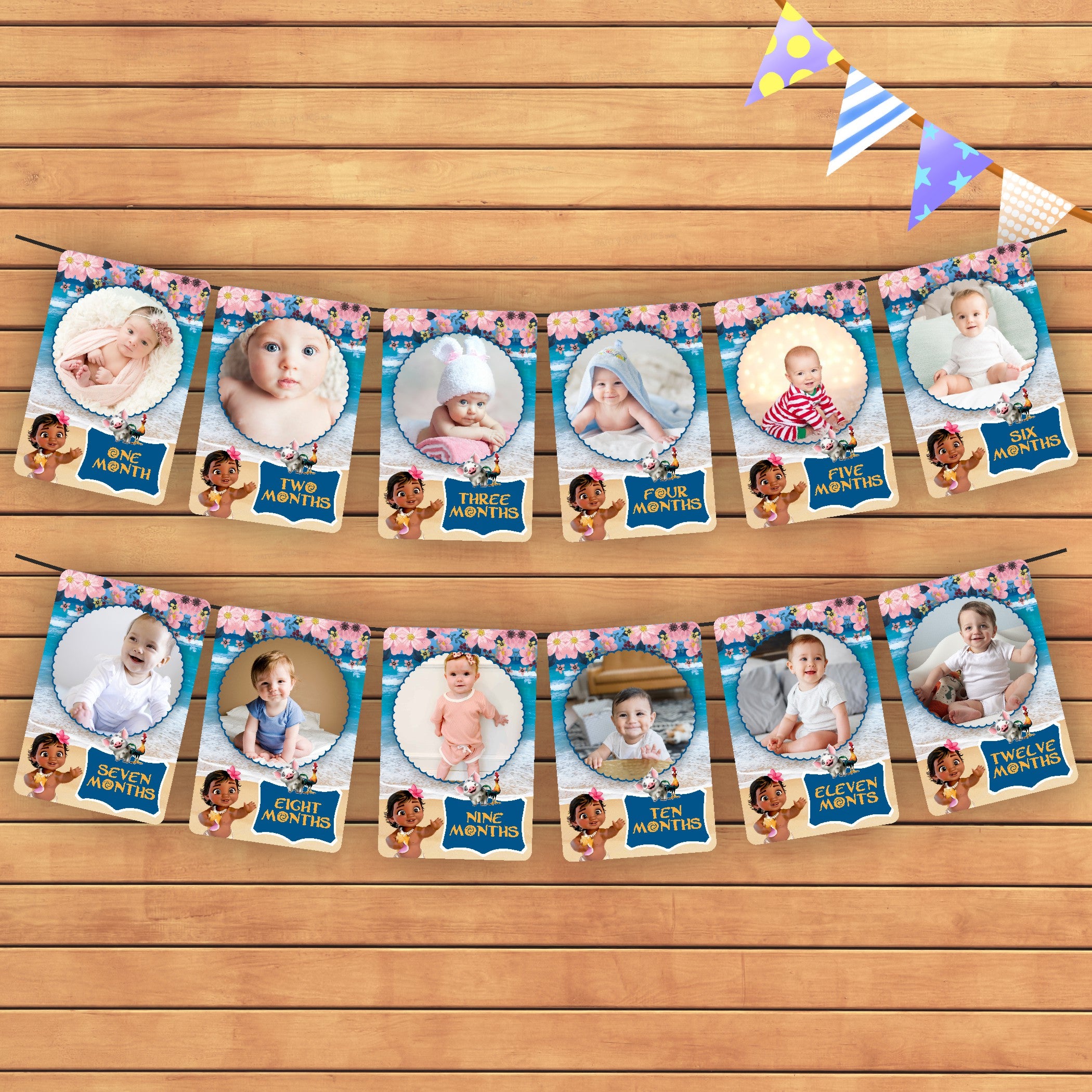 PSI Moana Theme 12 Months Photo Banner