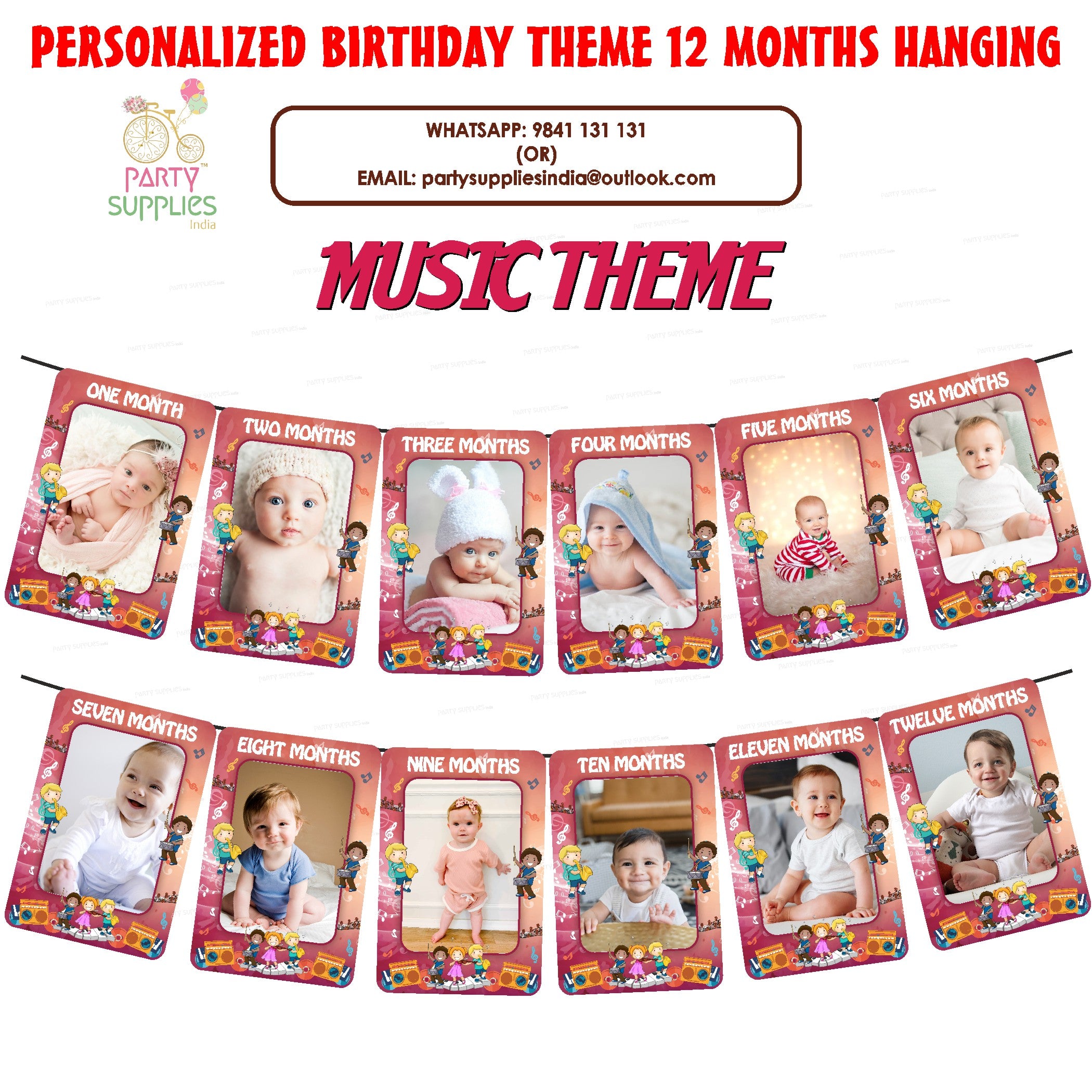 Music Theme 12 Months Photo Banner