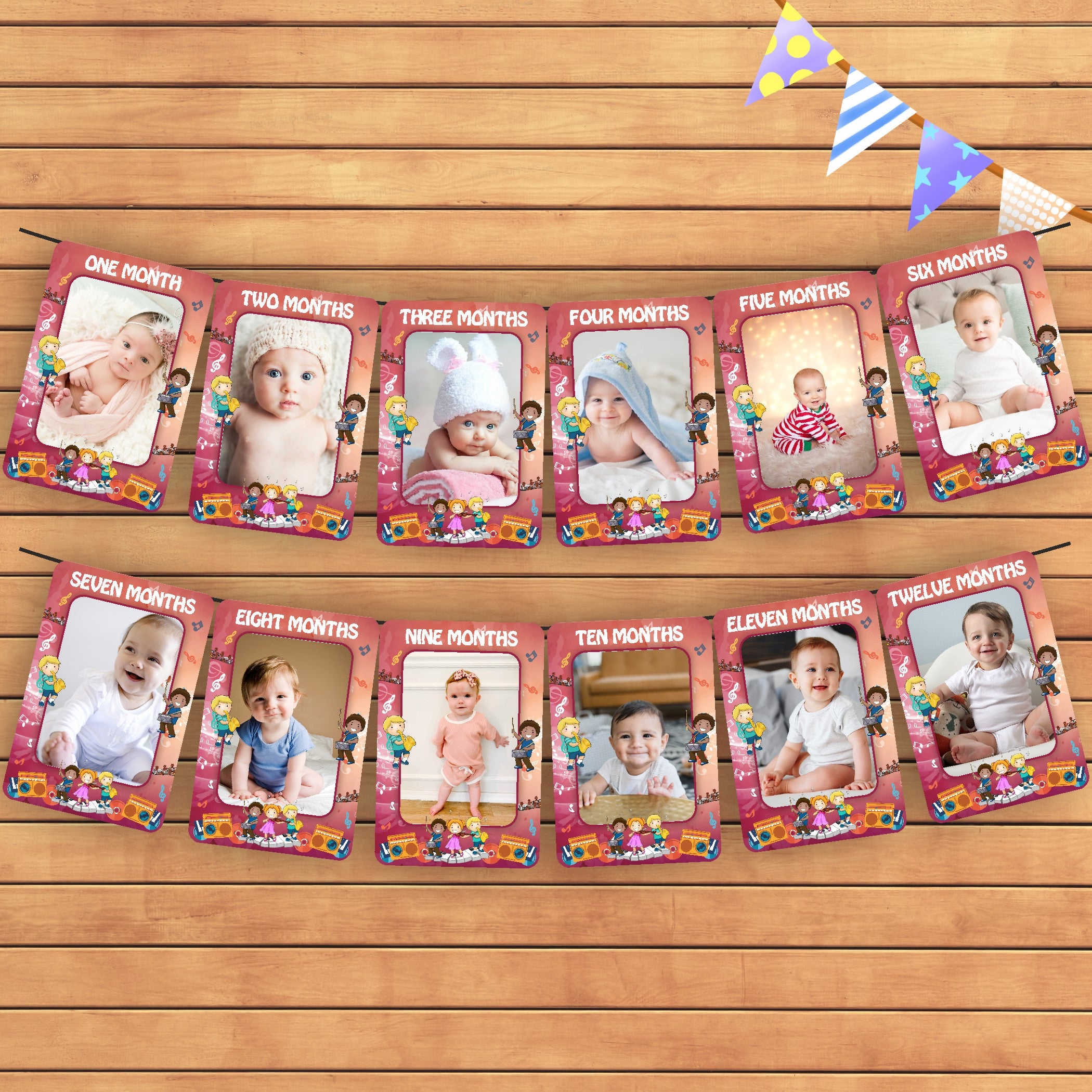 Music Theme 12 Months Photo Banner