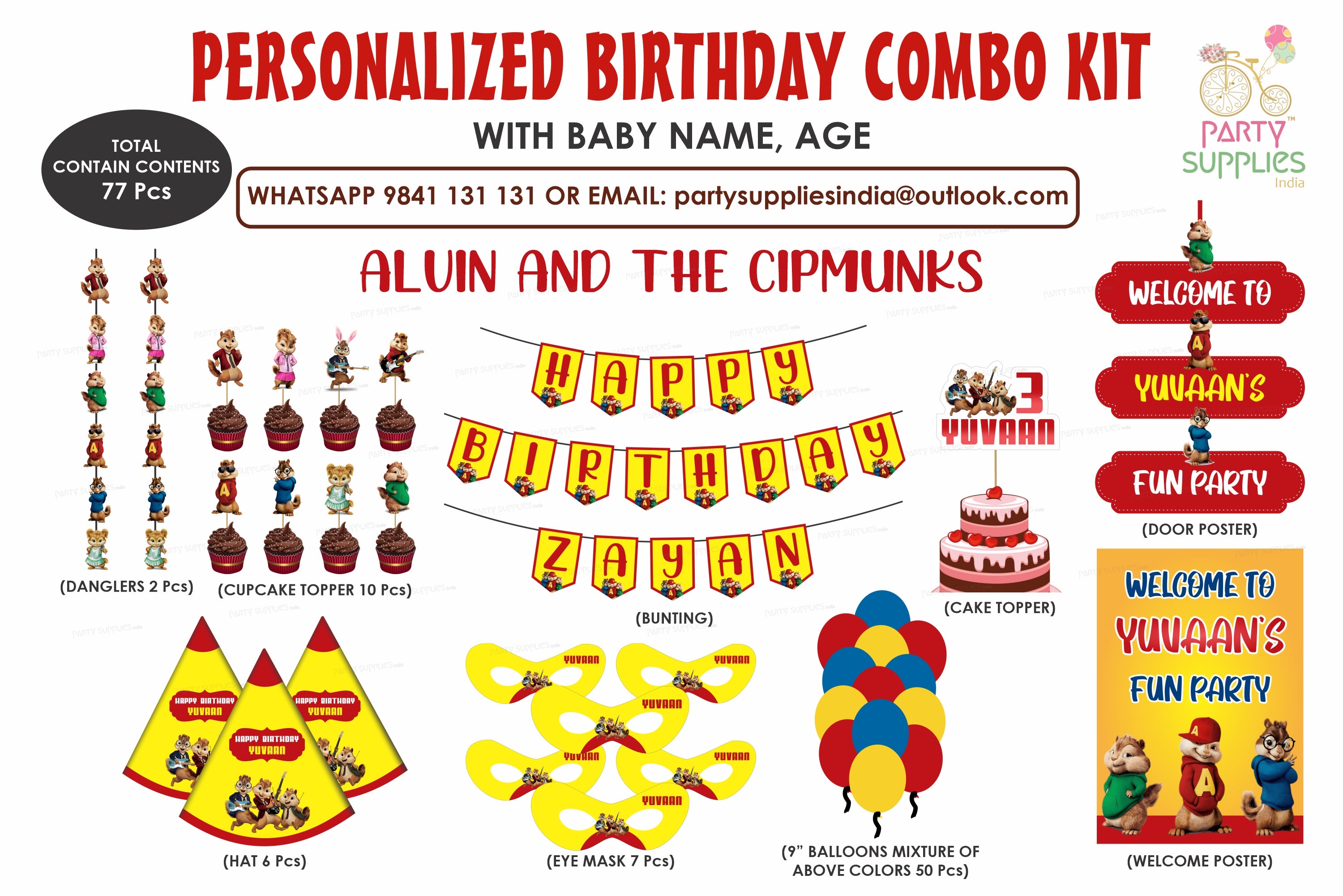 Alvin and Chipmunks Theme Preferred Combo Kit - image 1 of 10 | Party Supplies India