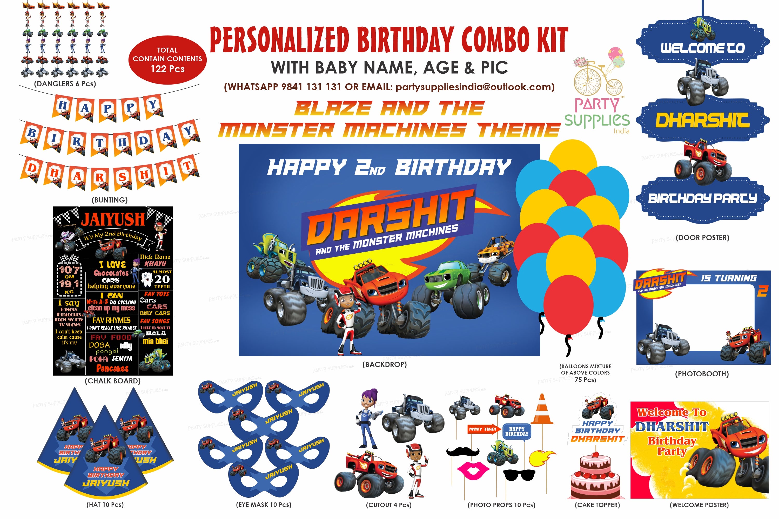 Blaze and the Monster Machines Theme Classic Kit - image 1 of 14 | Party Supplies India