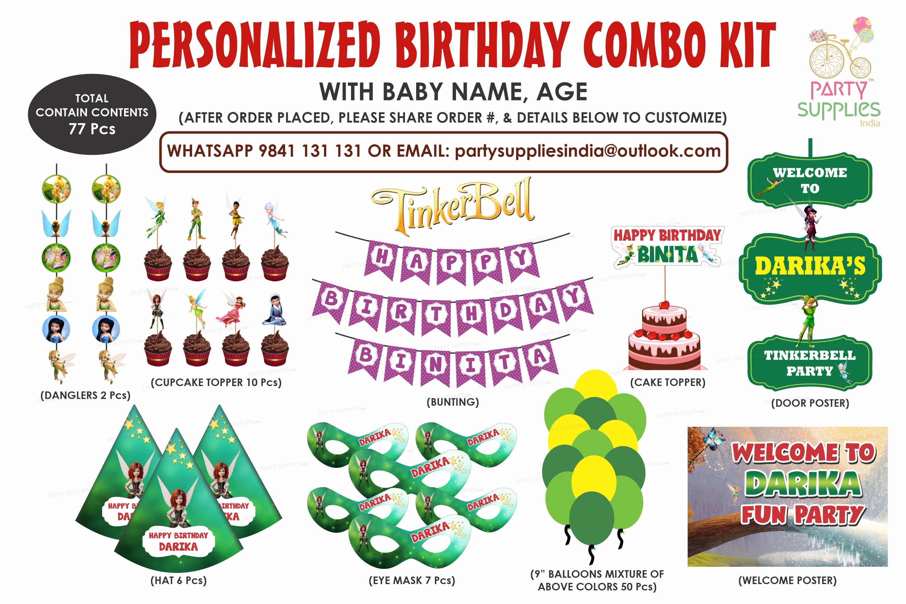 Tinker Bell Theme Preferred Kit - image 1 of 10 | Party Supplies India